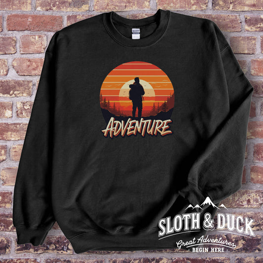 "Adventure" Hiking Sweatshirt, Round Neck Pullover