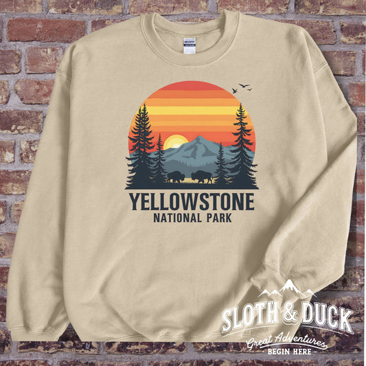 "Yellowstone National Park" Sweatshirt, Round Neck Pullover