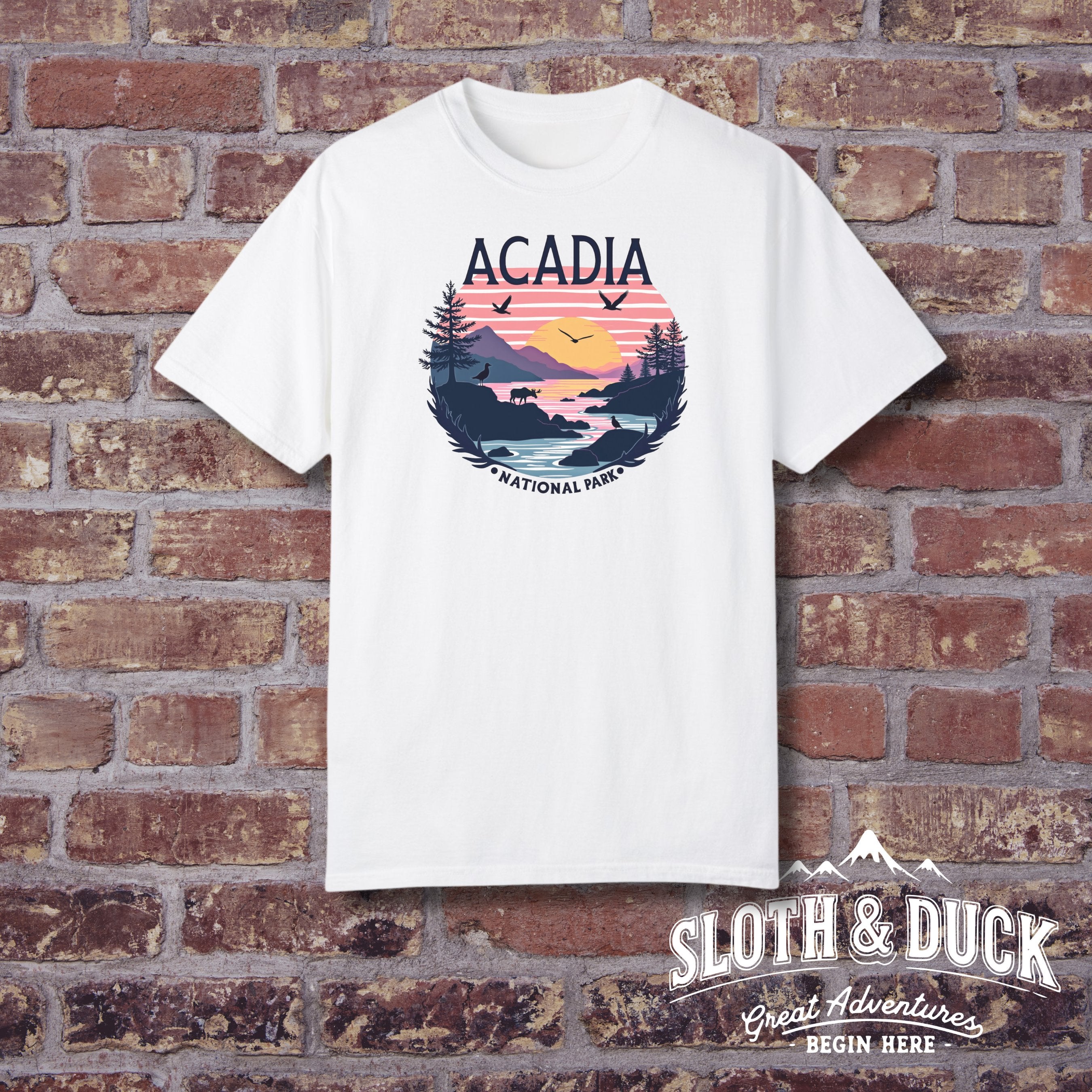 Acadia National Park White T Shirt