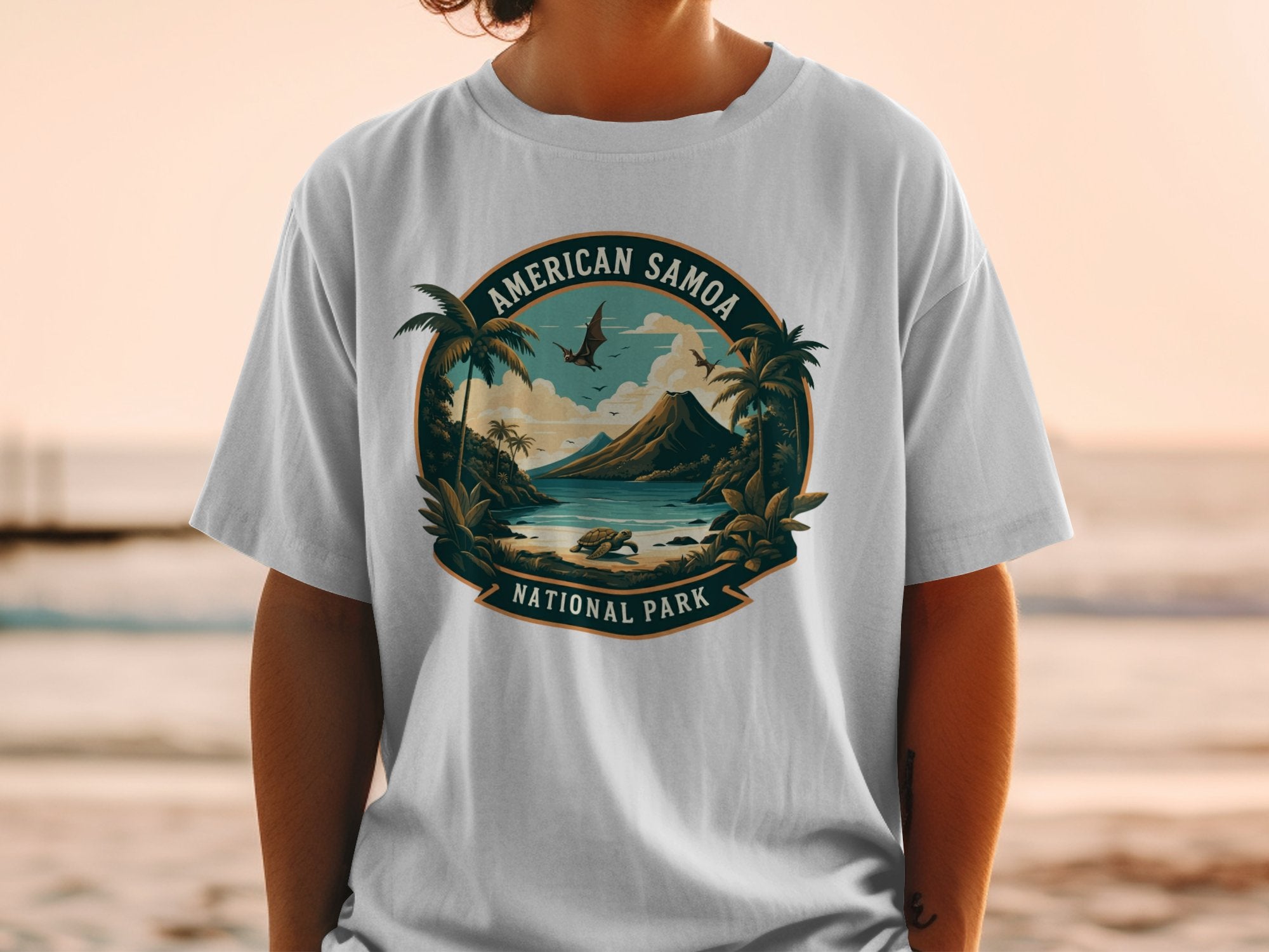 American Samoa National Park Light Blue T Shirt