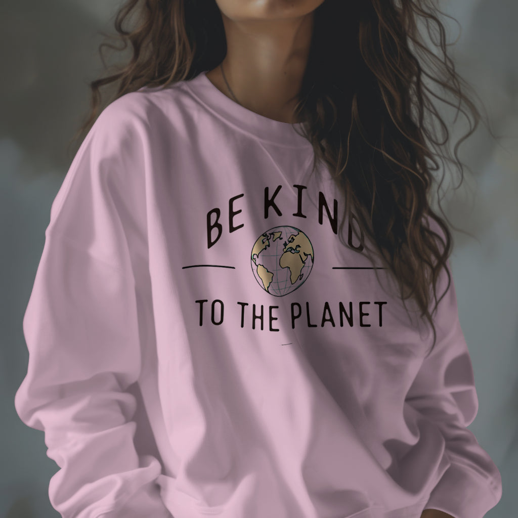 Be Kind To The Planet Crewneck Sweater Light Pink