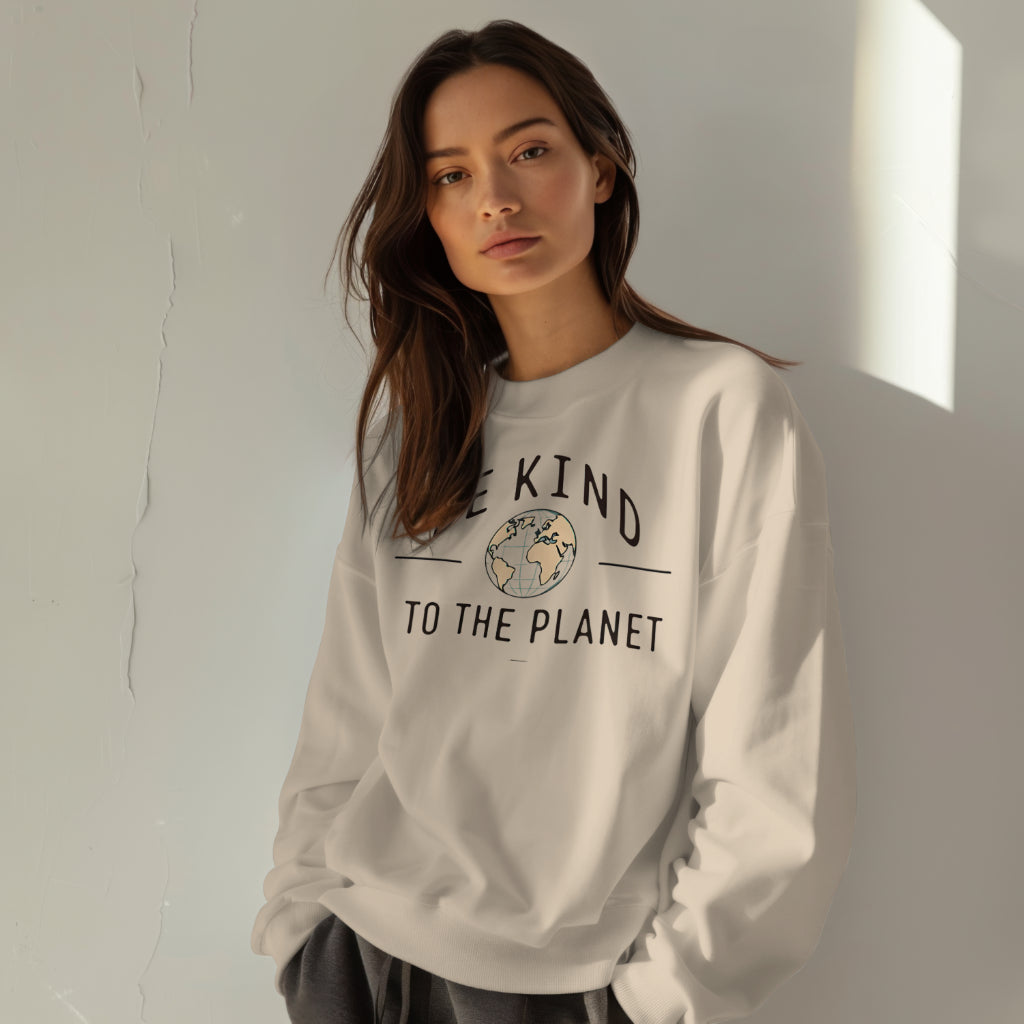 Be Kind To The Planet Khaki Crewneck Sweater