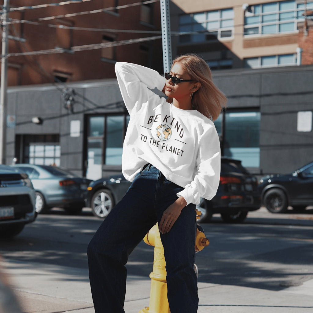 Be Kind To The Planet White Crewneck Sweater