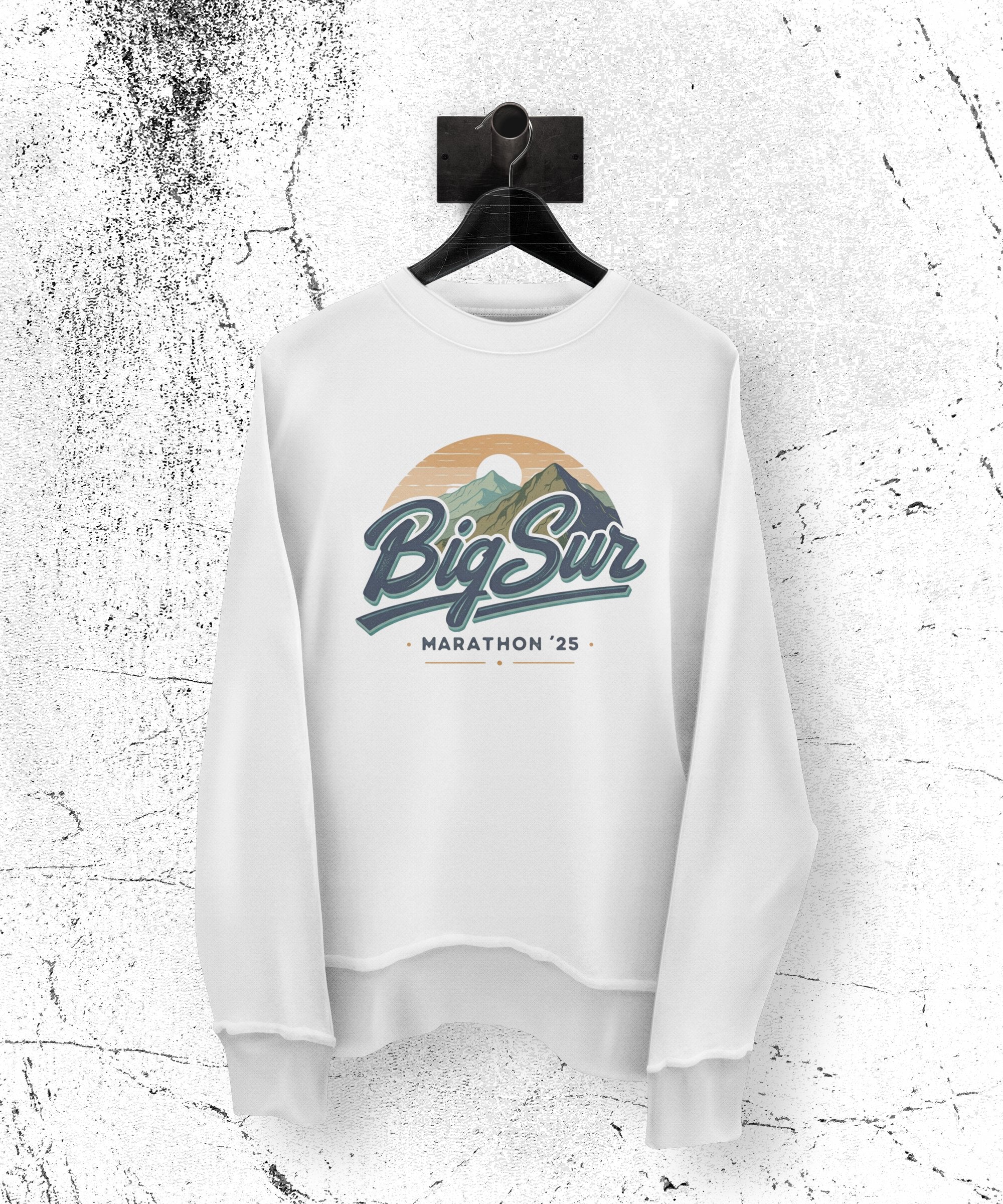 Big Sur Marathon 25 Crewneck Sweater White