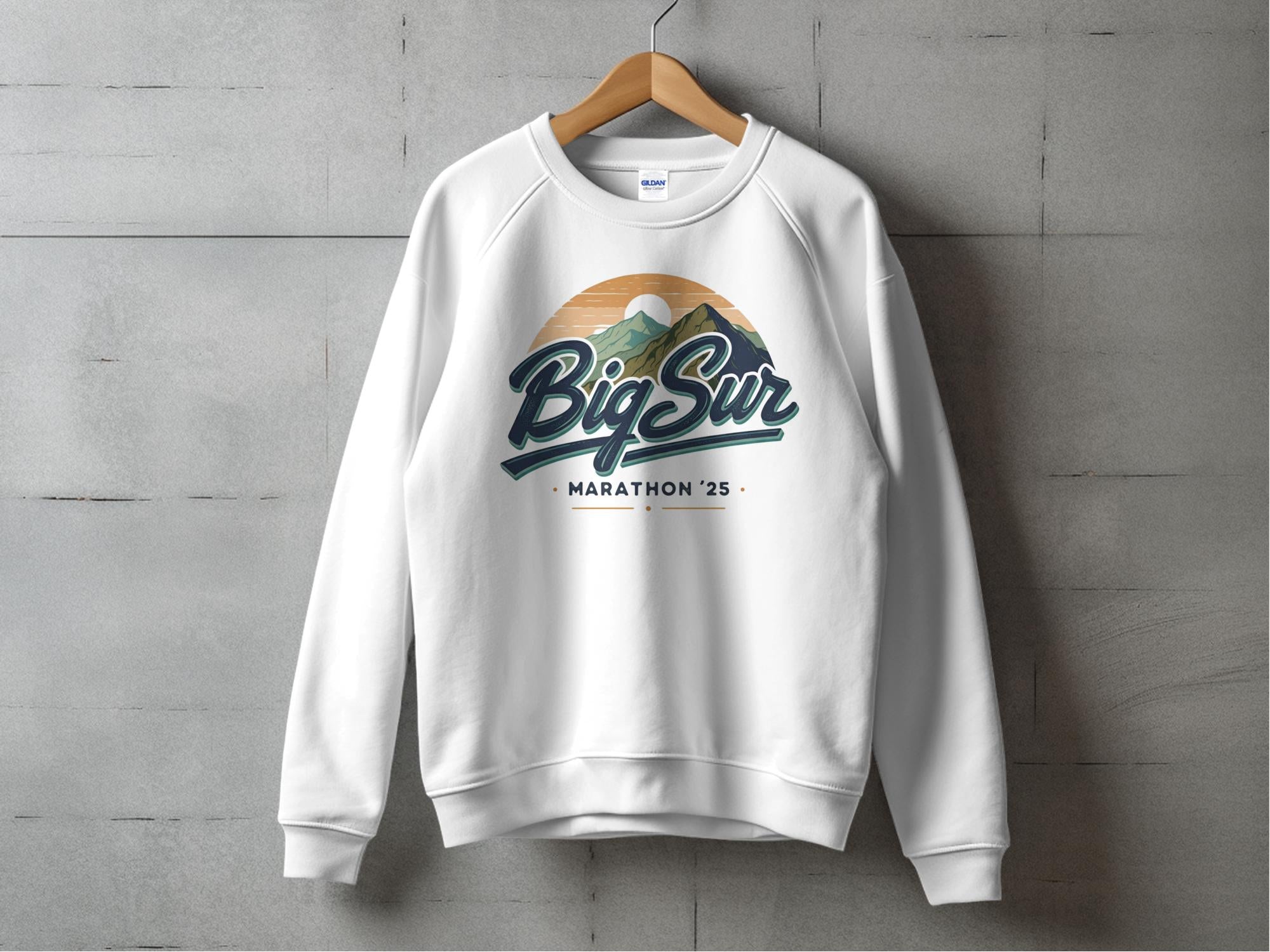 Big Sur Marathon 25 White Crewneck Sweater