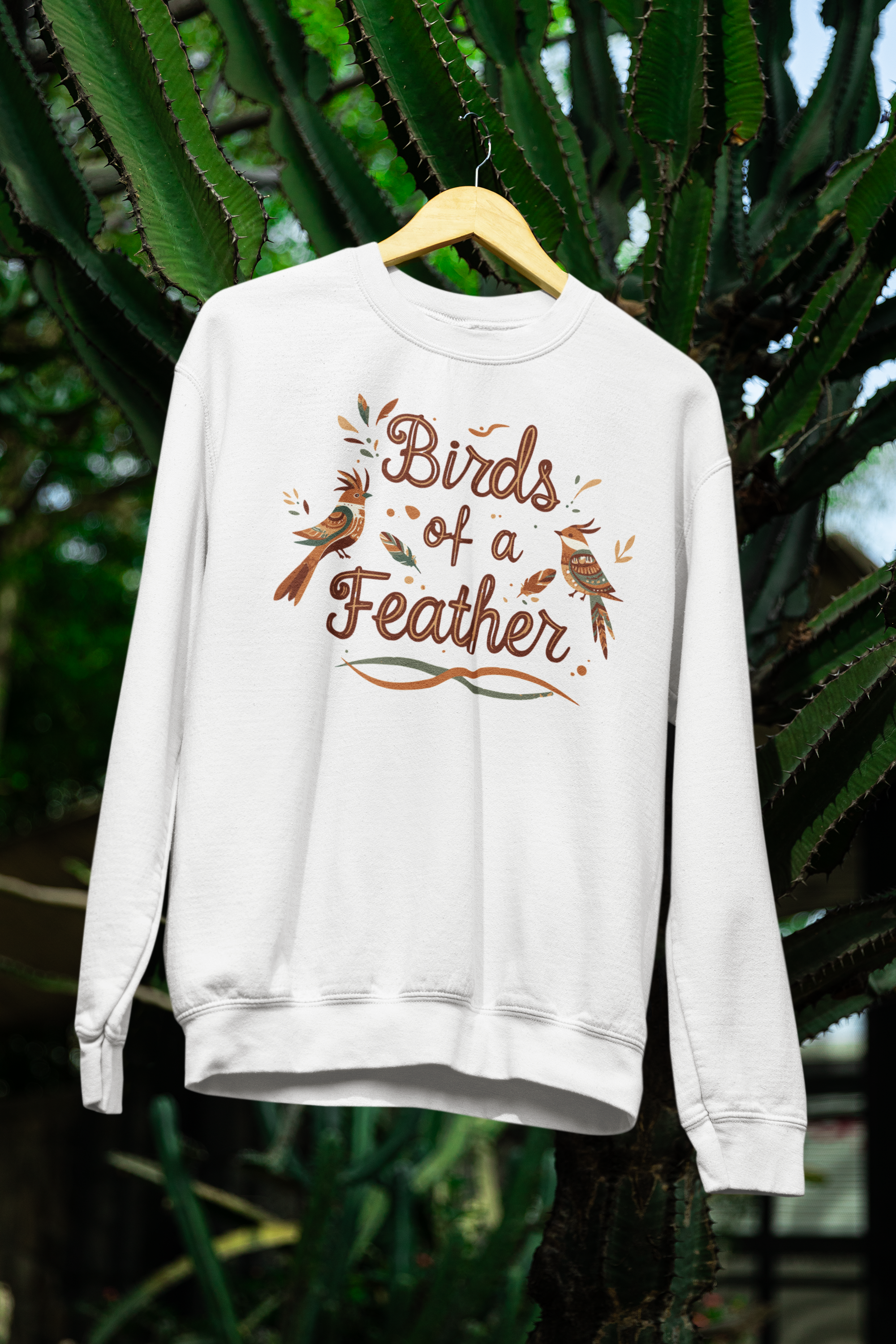 Birds of a feather white crewneck sweater