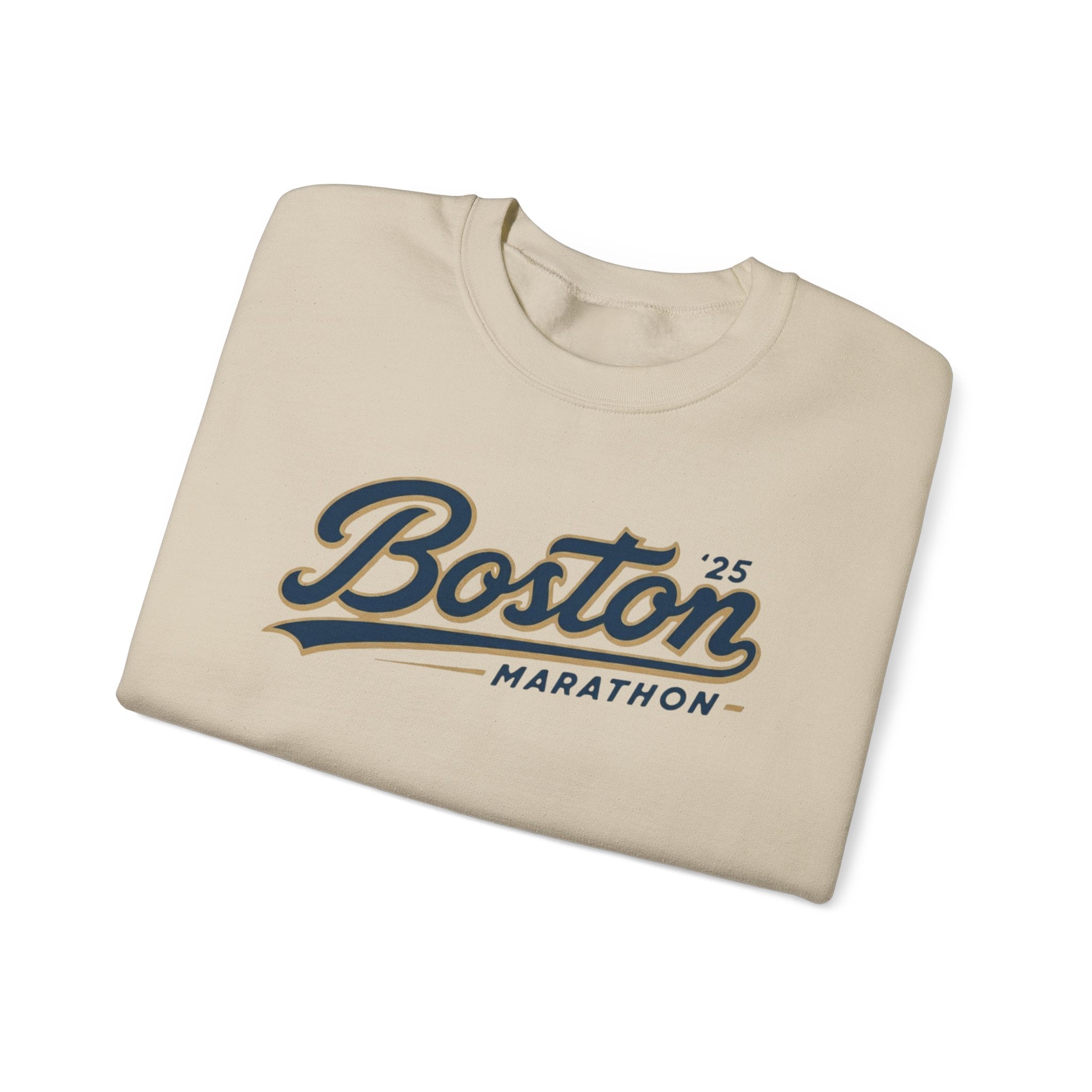 Boston Marathon 25 Beige Crewneck Sweater