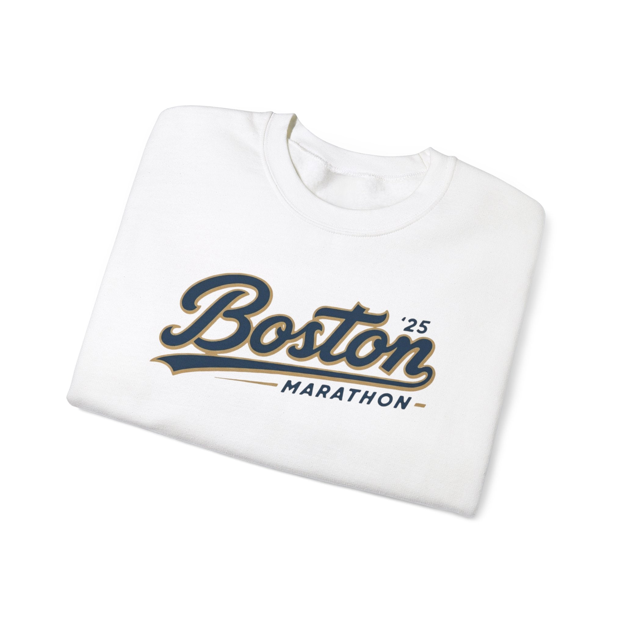 Boston Marathon 25 Crewneck Sweater White