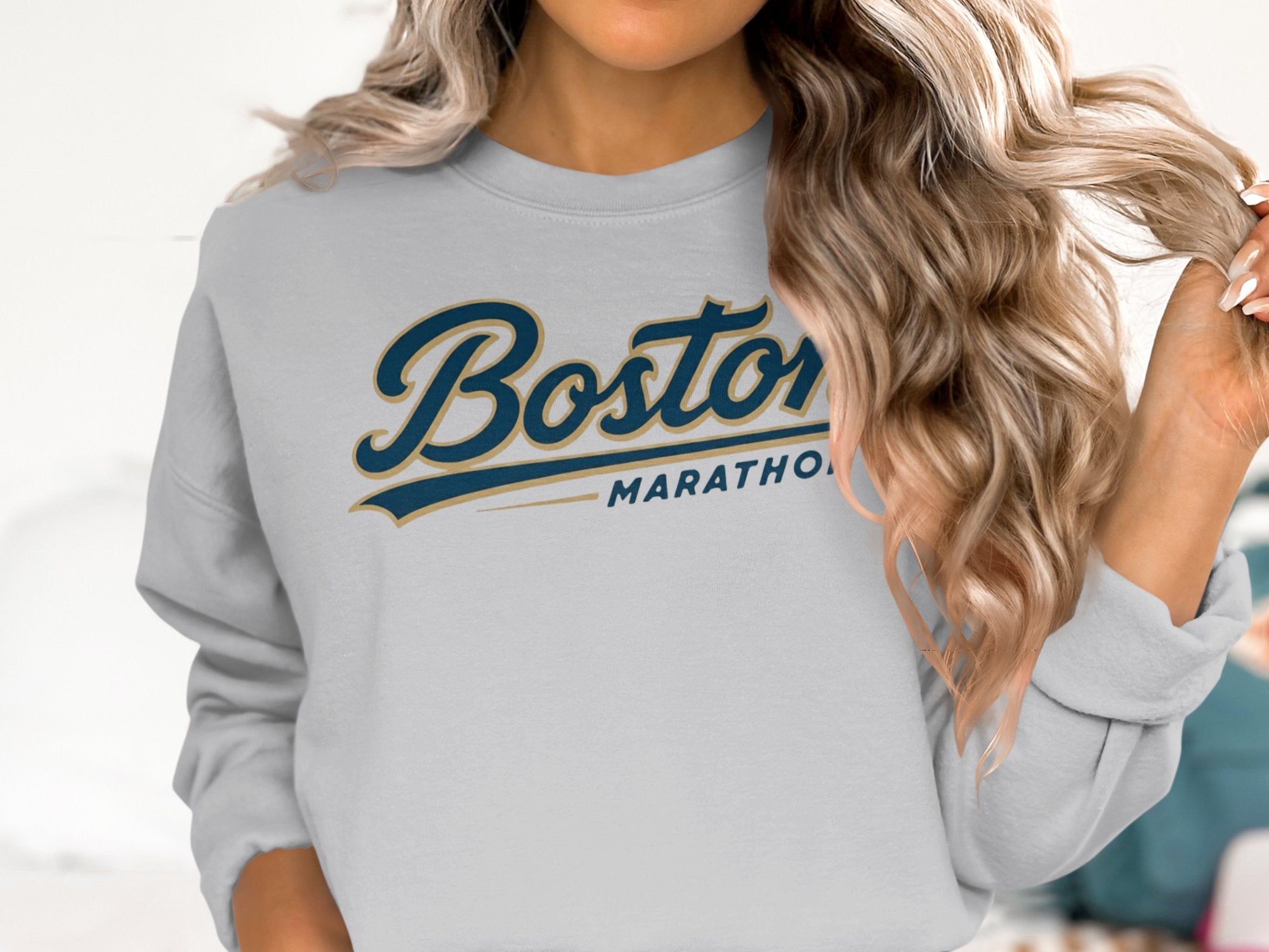 Boston Marathon 25 Grey Crewneck Sweater