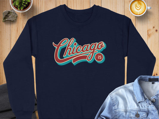 Chicago marathon 25 navy blue crewneck sweater