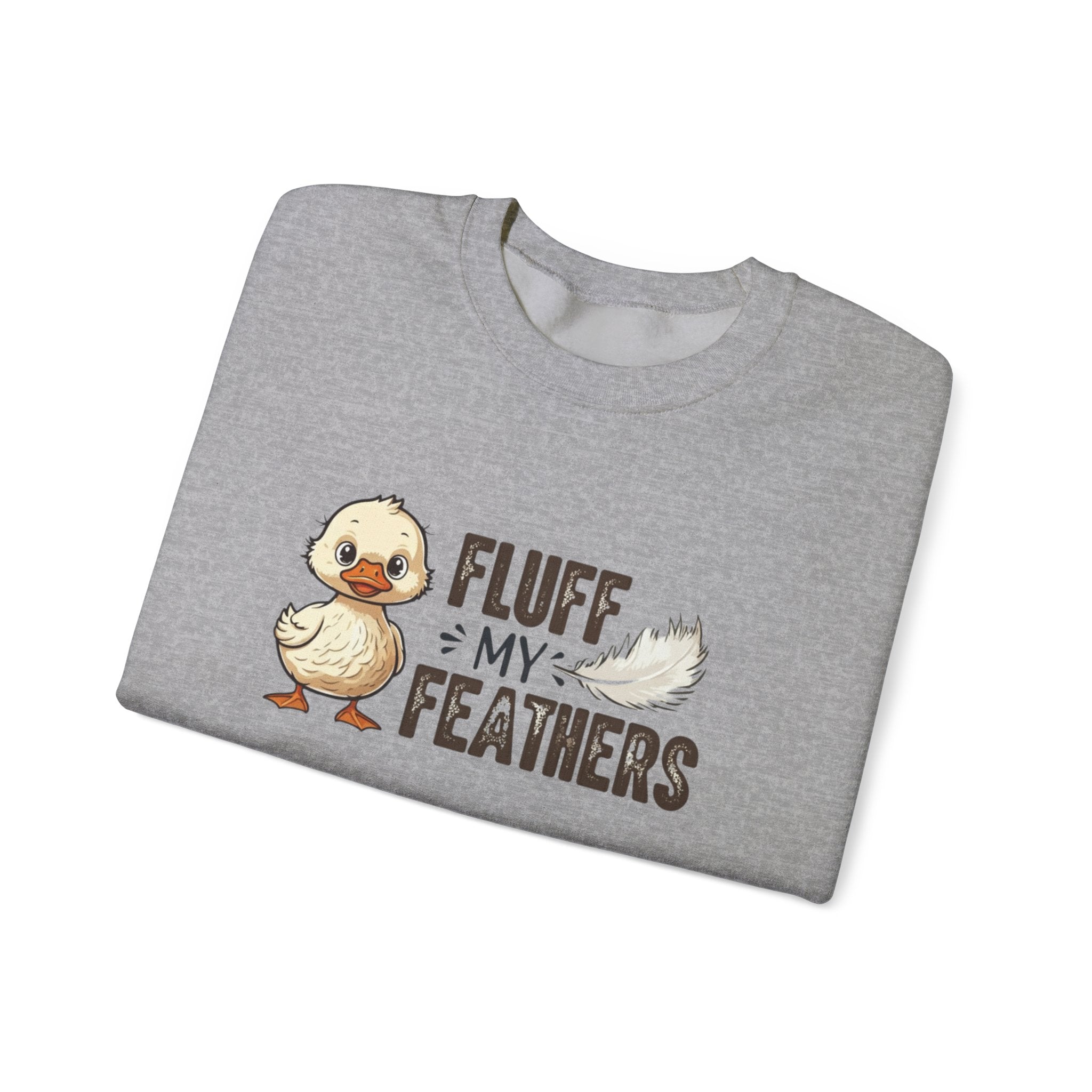 Fluff my feathers duck graphic grey crewneck