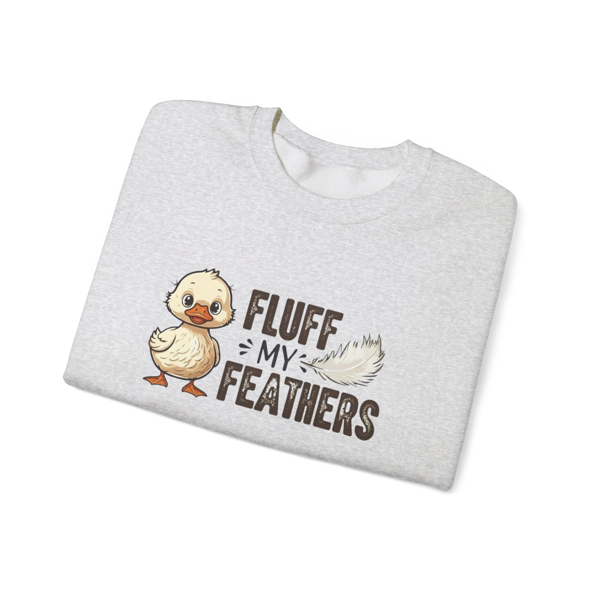 Fluff my feathers duck graphic light grey crewneck