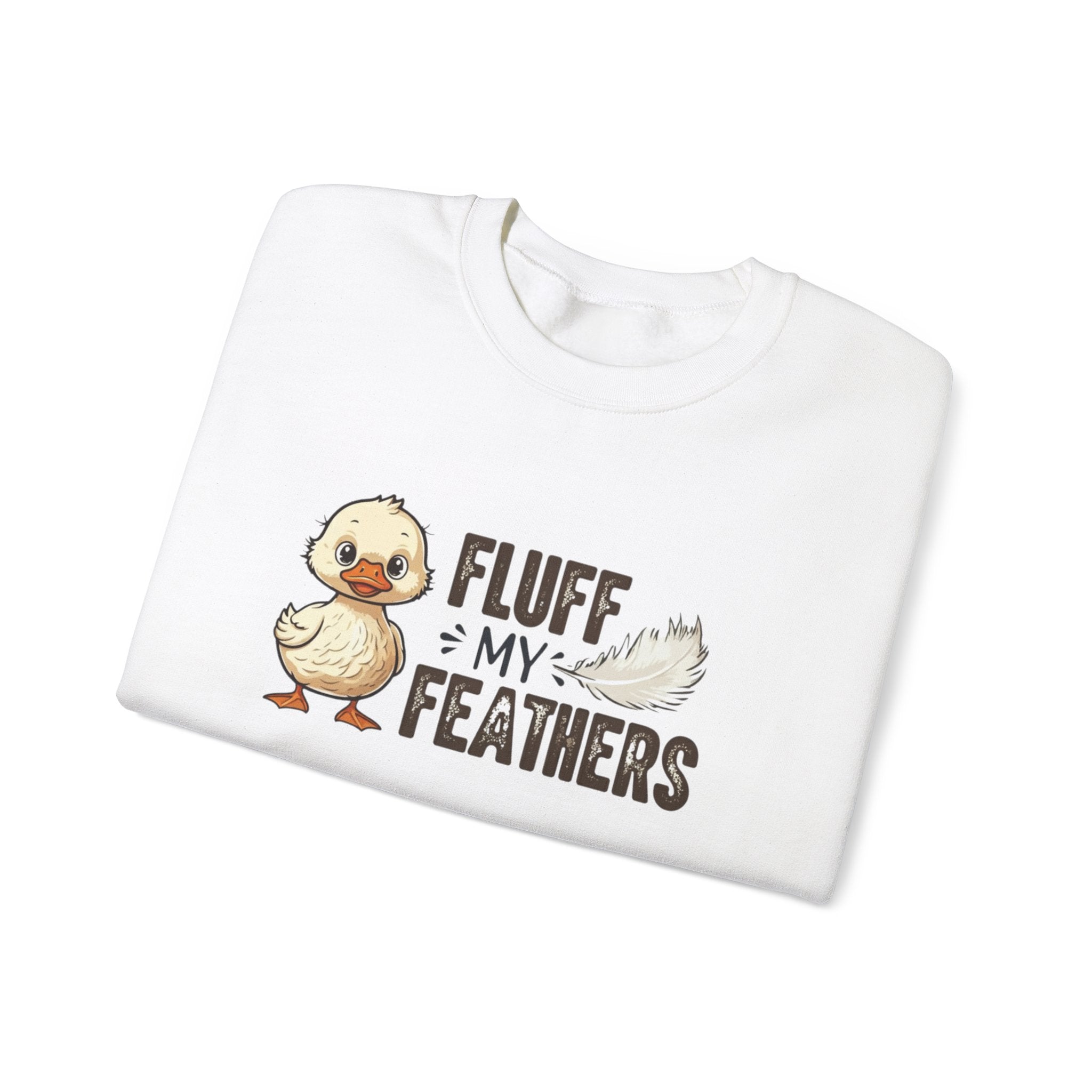 Fluff my feathers duck graphic white crewneck