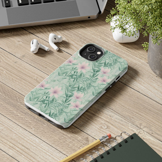 Green & Pink Floral Phone Case