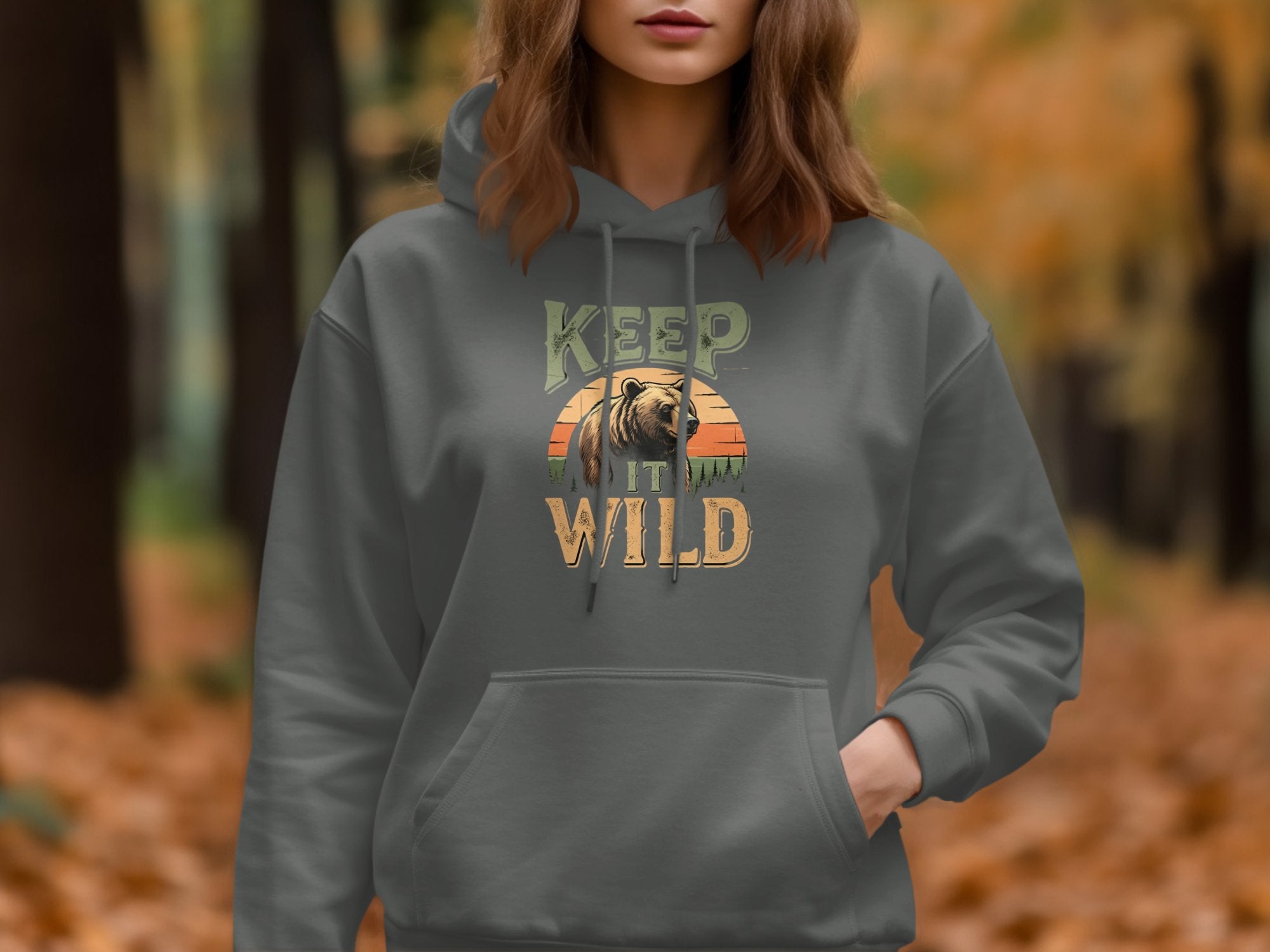 Keep It Wild Dark Hoodie Grey