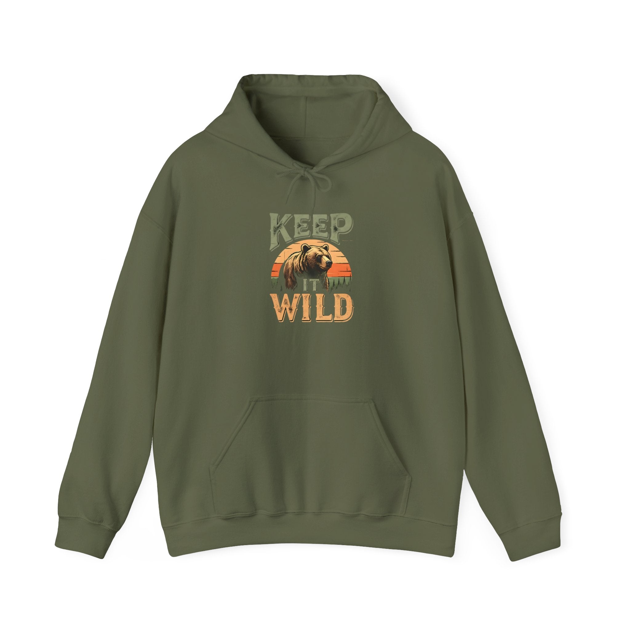 Keep it wild army green hoodie