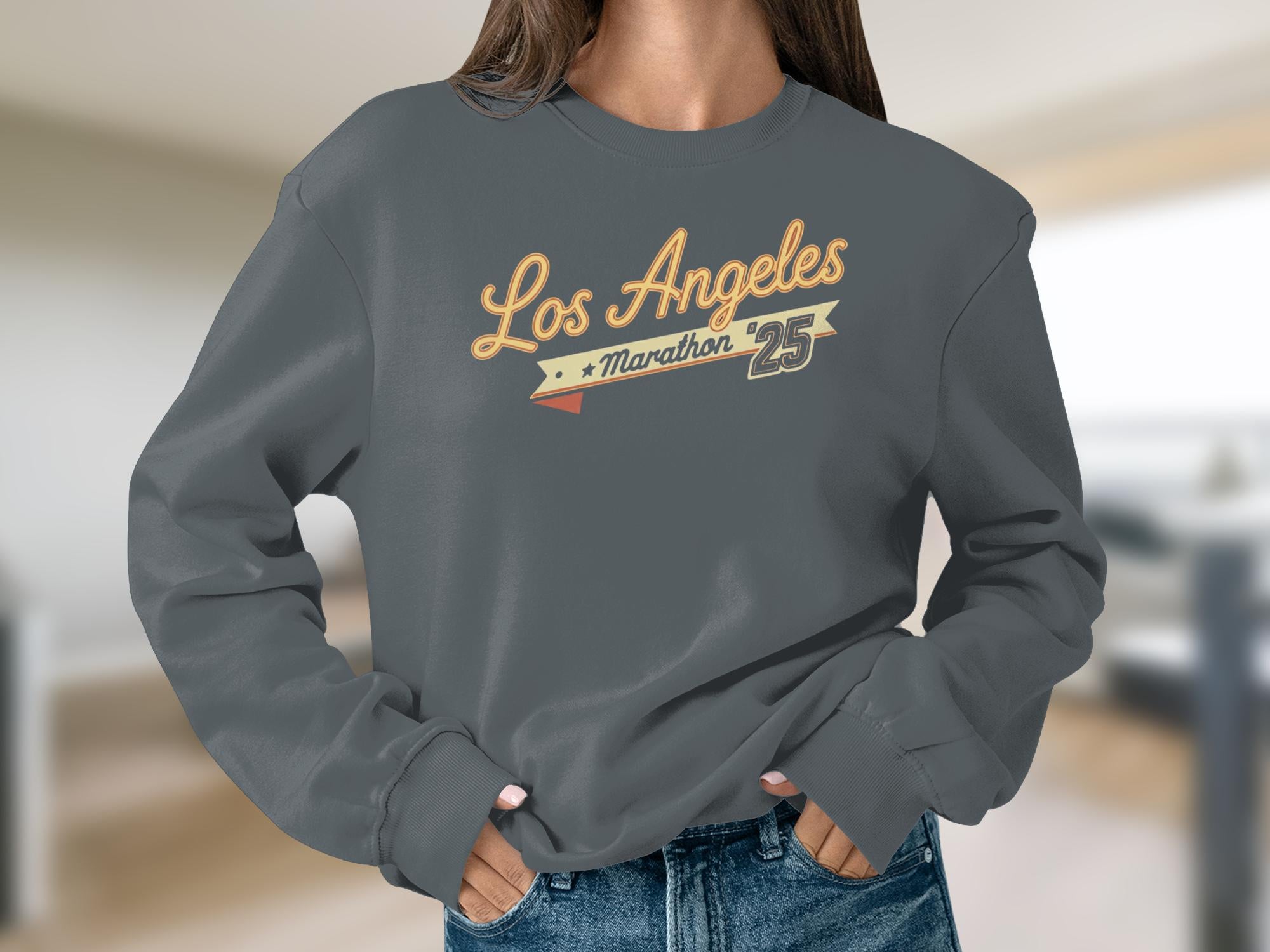 Los Angeles Marathon '25 light grey crewneck