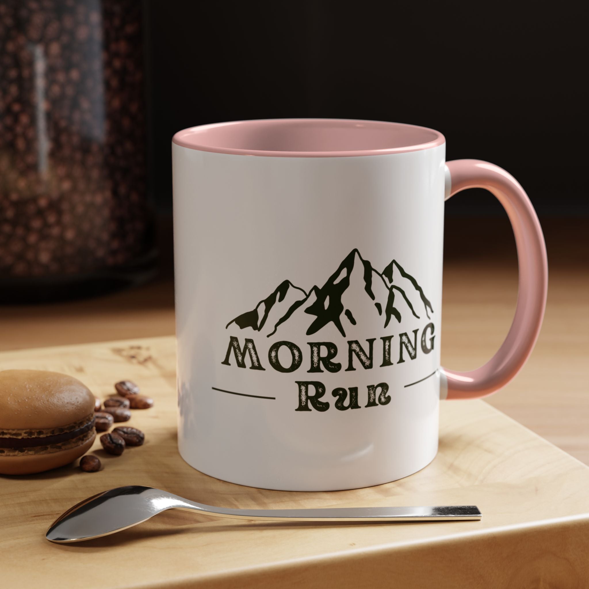 Morning Run Mountain Coffee Mug PInk