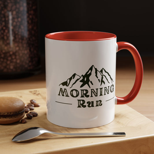 Morning Run Mountain Coffee Mug Red