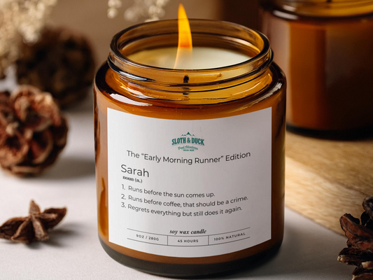 "The Early Morning Runner" Edition Personalized Scented Candle