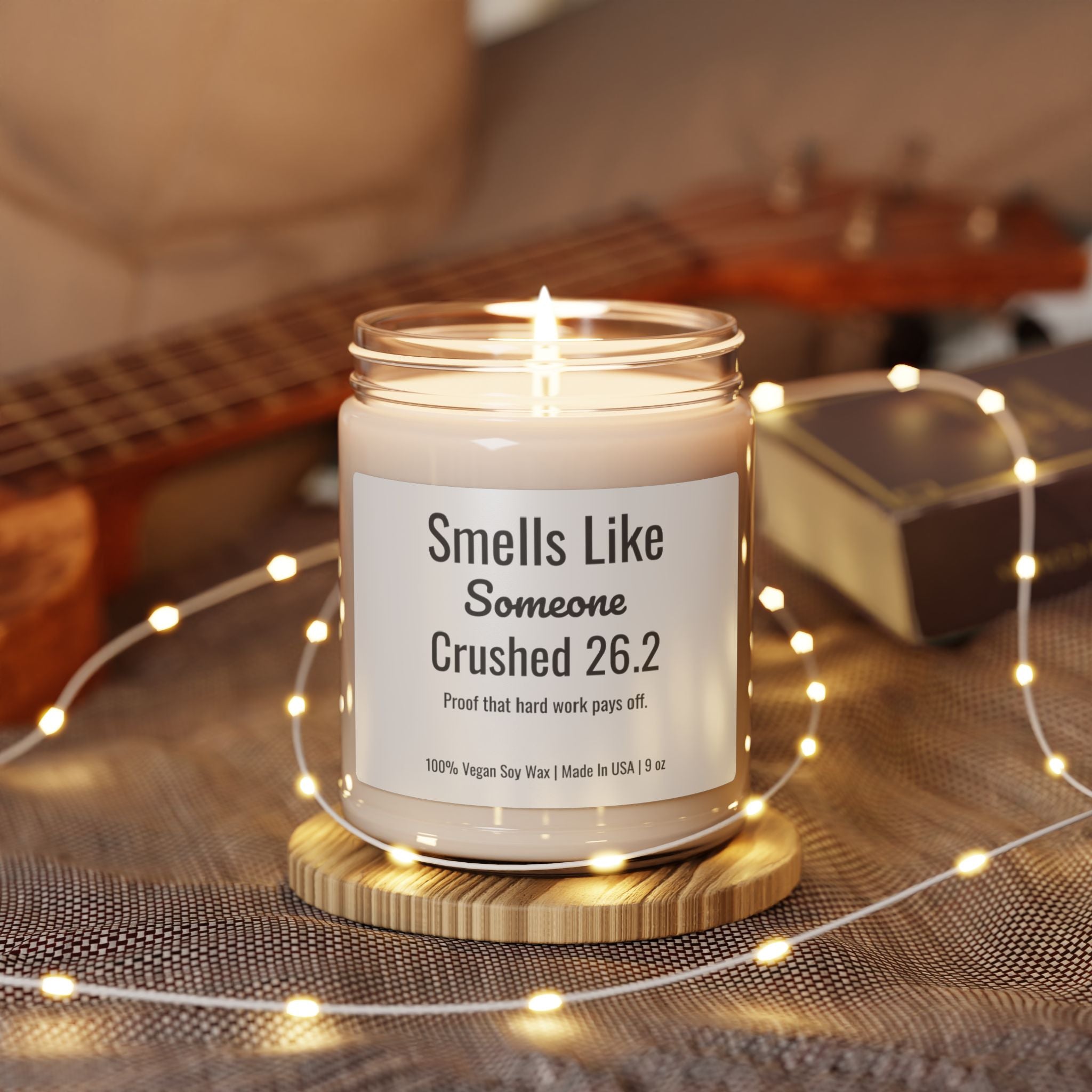 Smells Like Someone Crushed 26.2 Miles customized candle