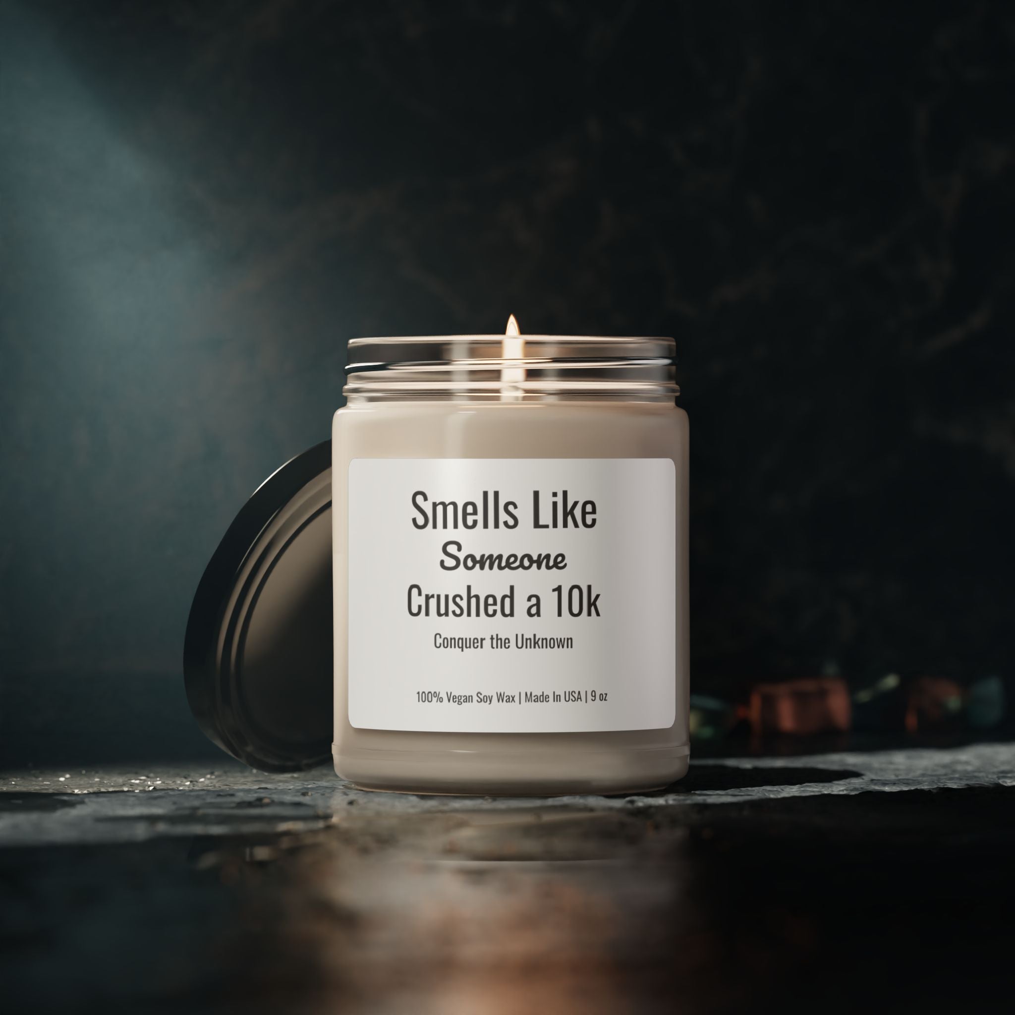 Smells Like Someone Crushed a 10K personalized Candle