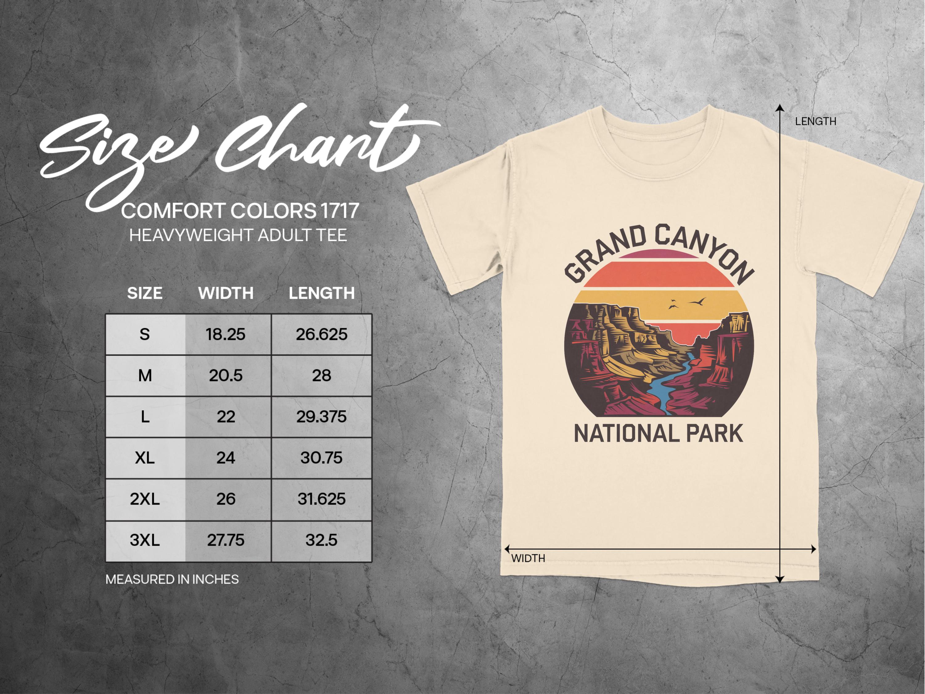 T shirt Size Chart 1