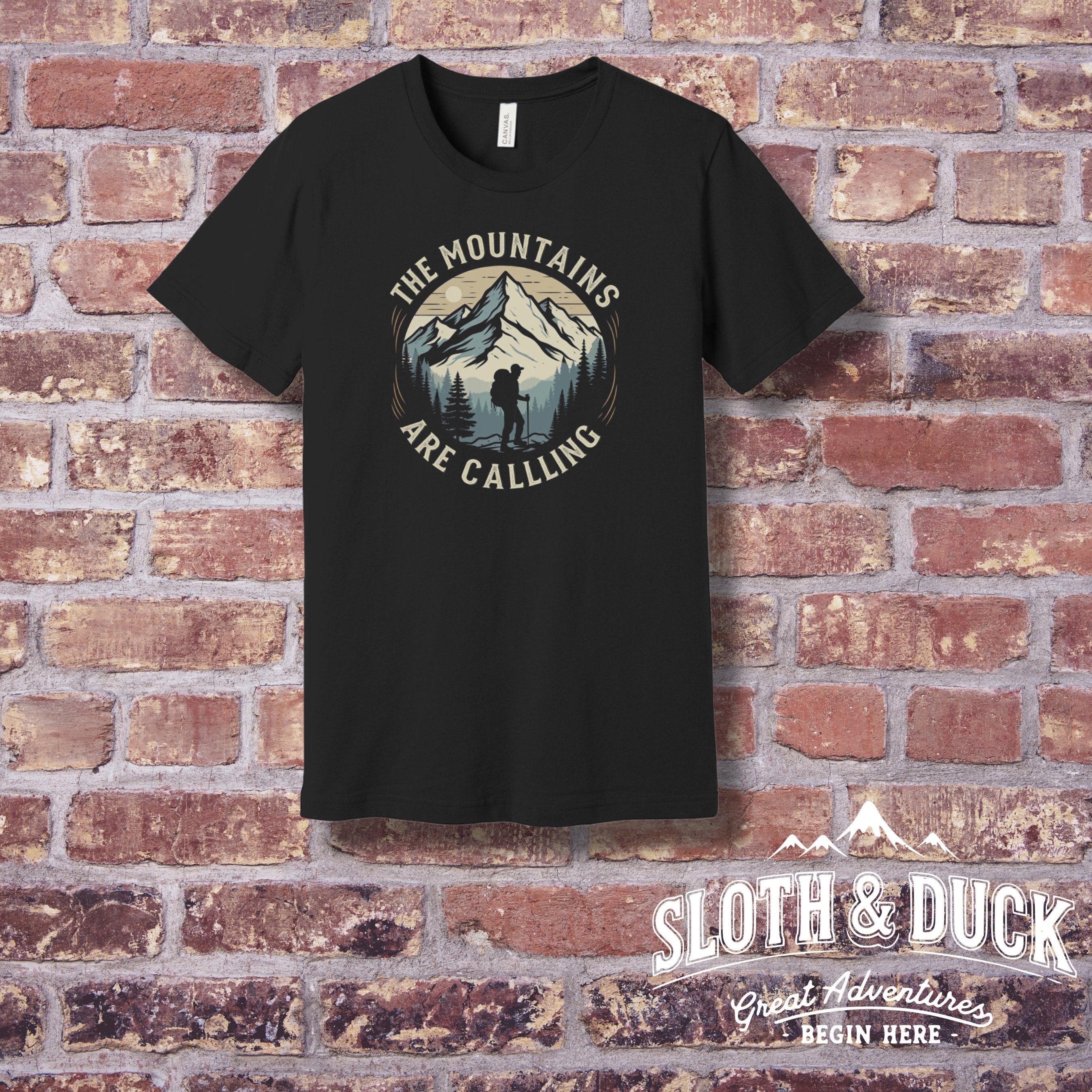 The mountains are calling black t shirt