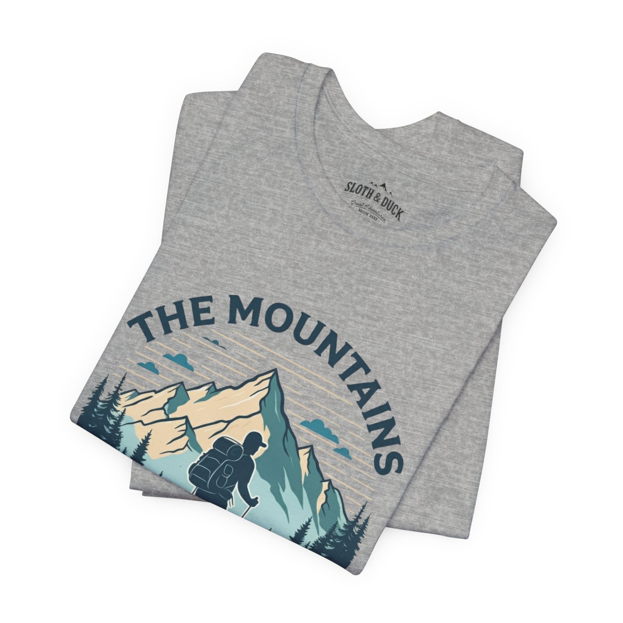 The mountains are calling grey shirt