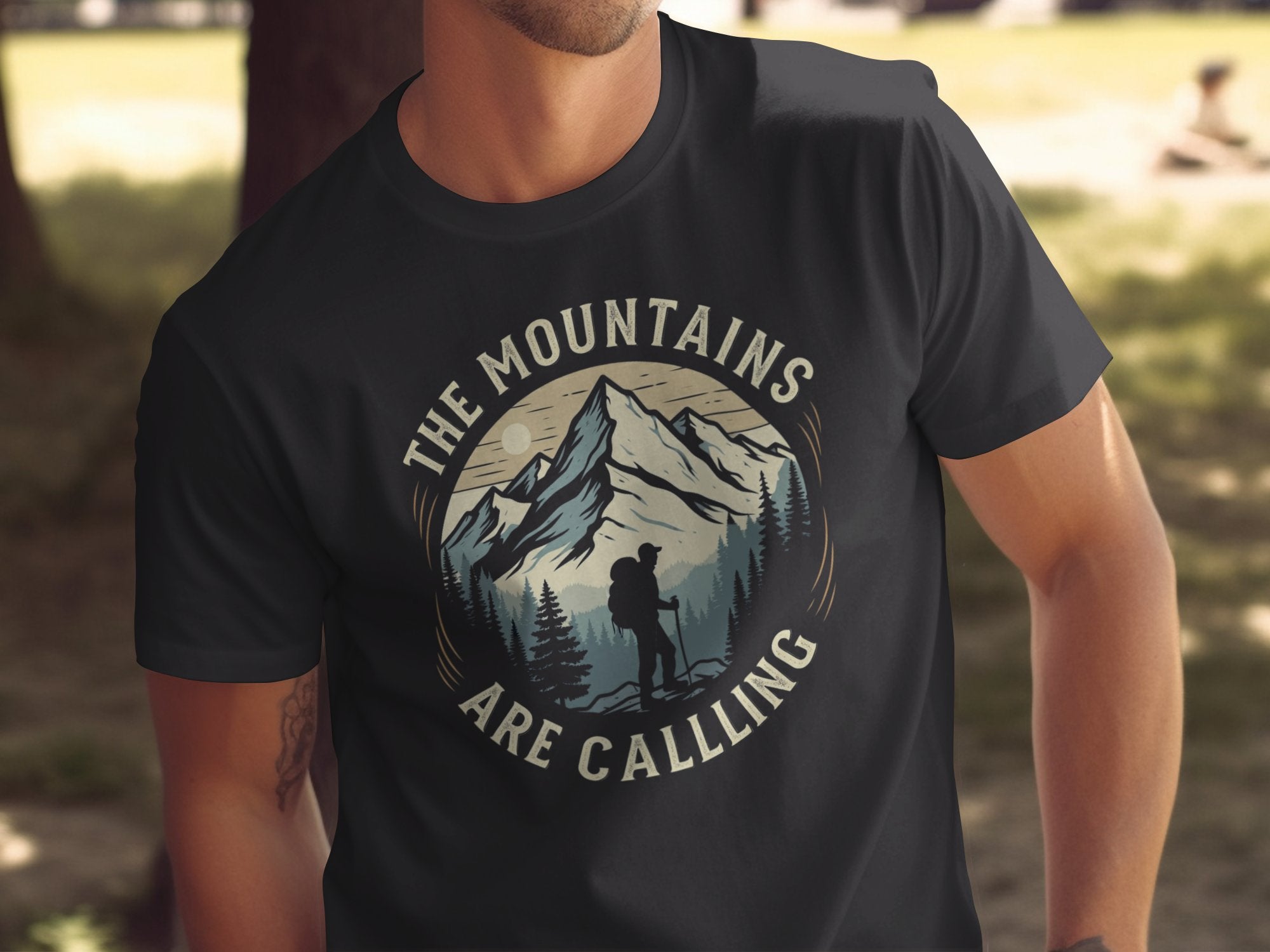 The mountains are calling shirt black t shirt