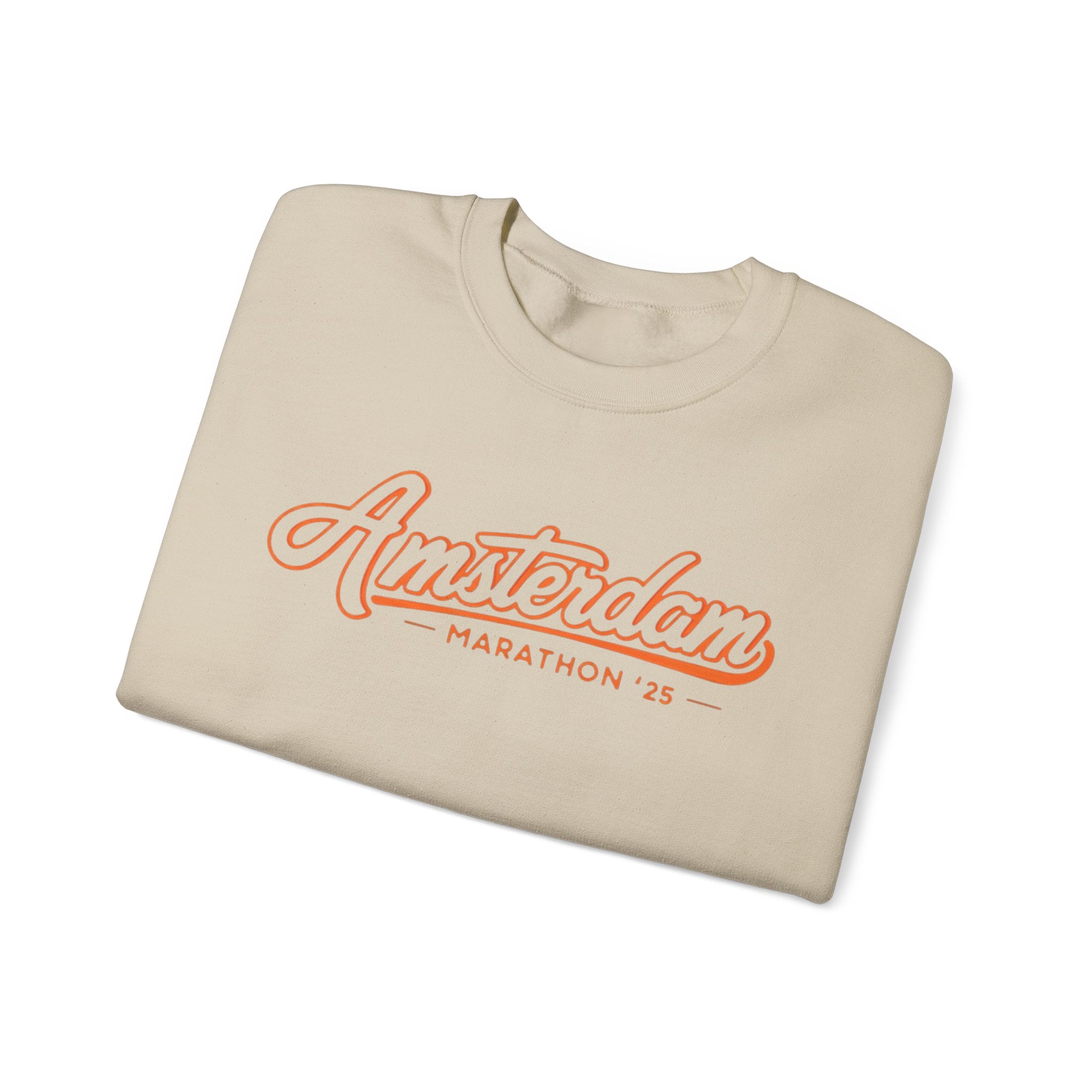 amsterdam marathon 25 sweatshirt crewneck tan