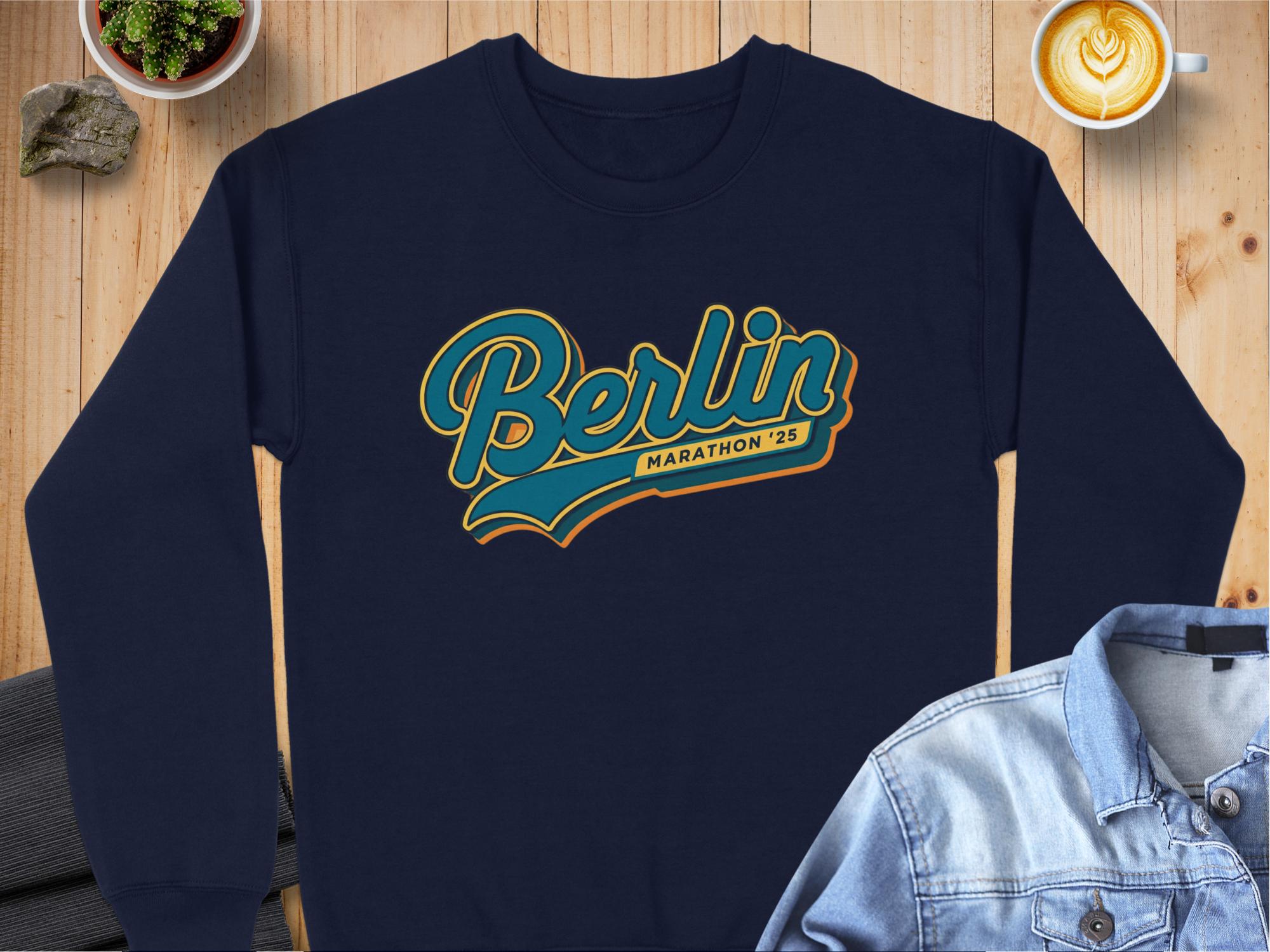 berlin marathon 25 sweatshirt crewneck navy blue 1