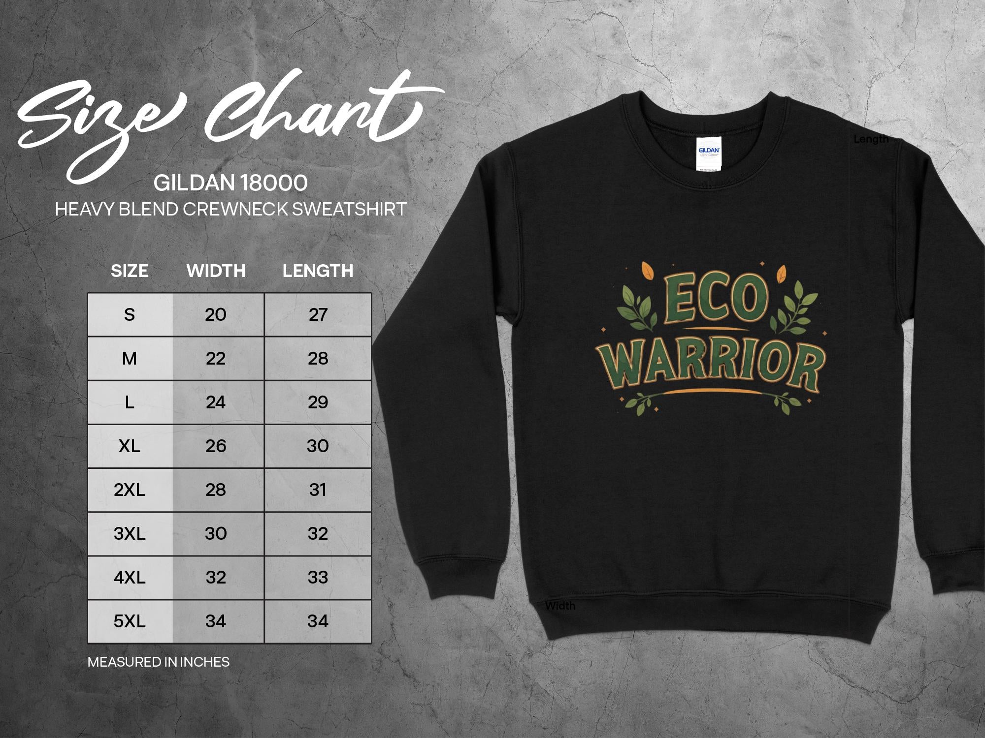 eco warrior sweater size chart