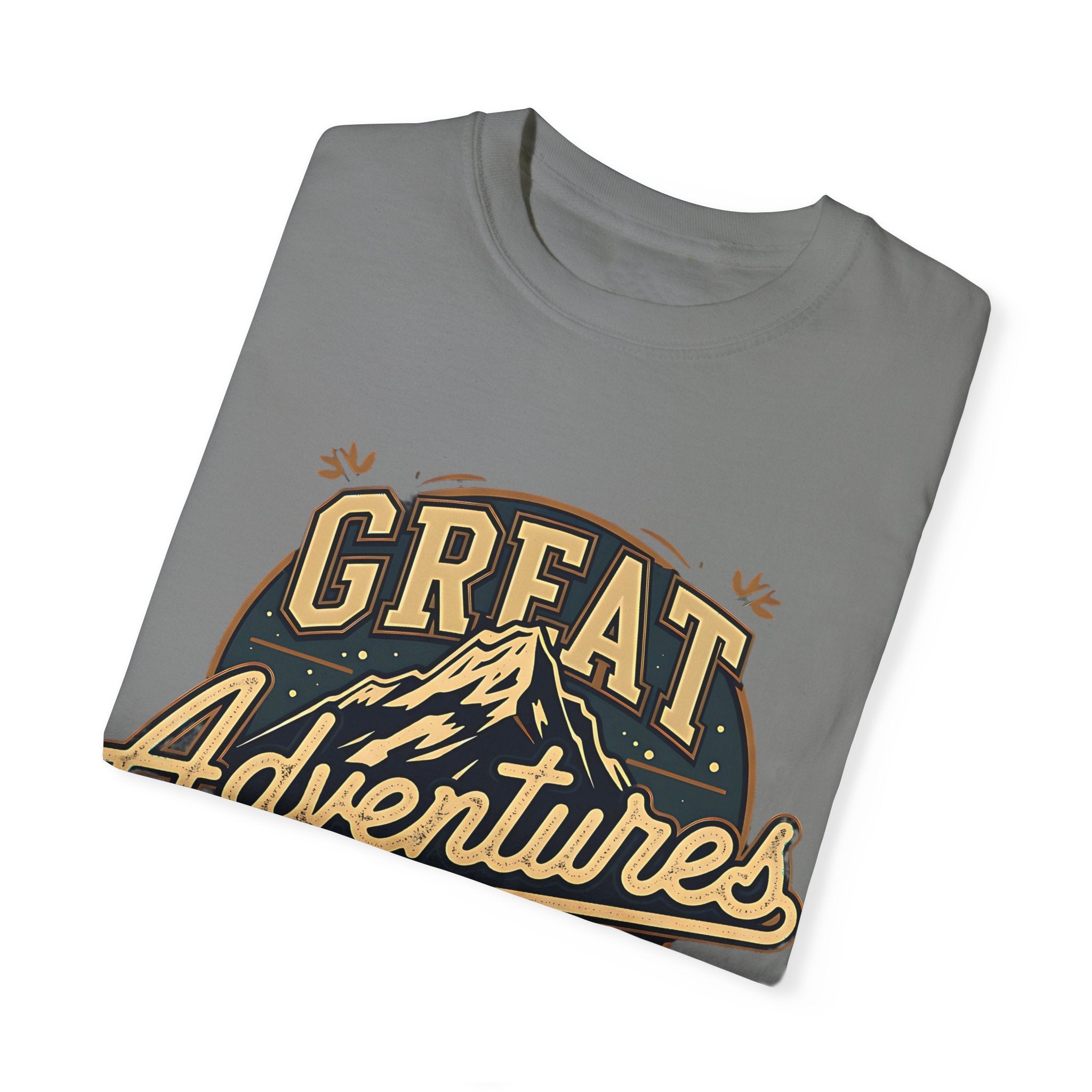 great adventures mountain graphic light grey t shirt