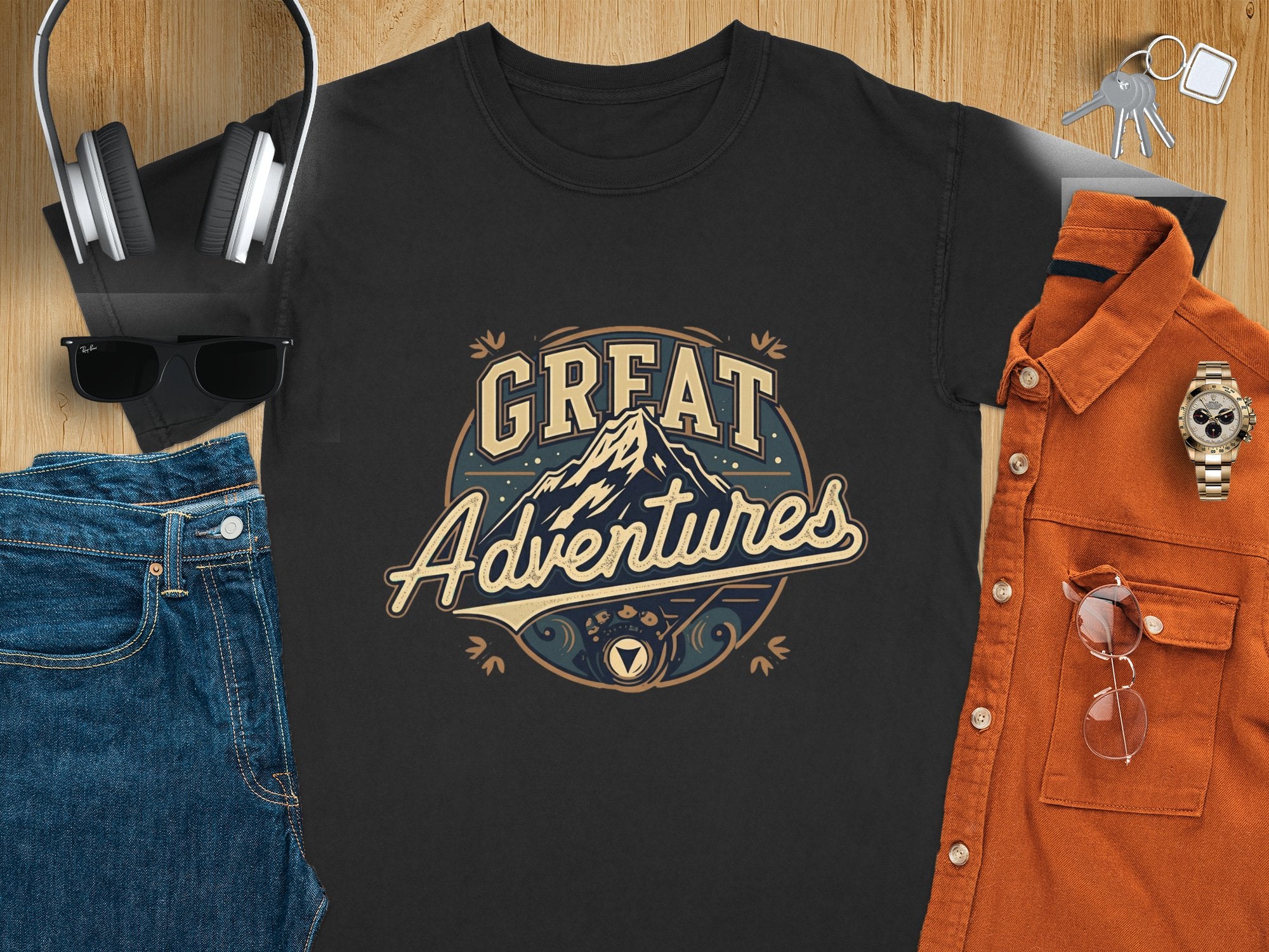 great adventures mountain graphic t shirt