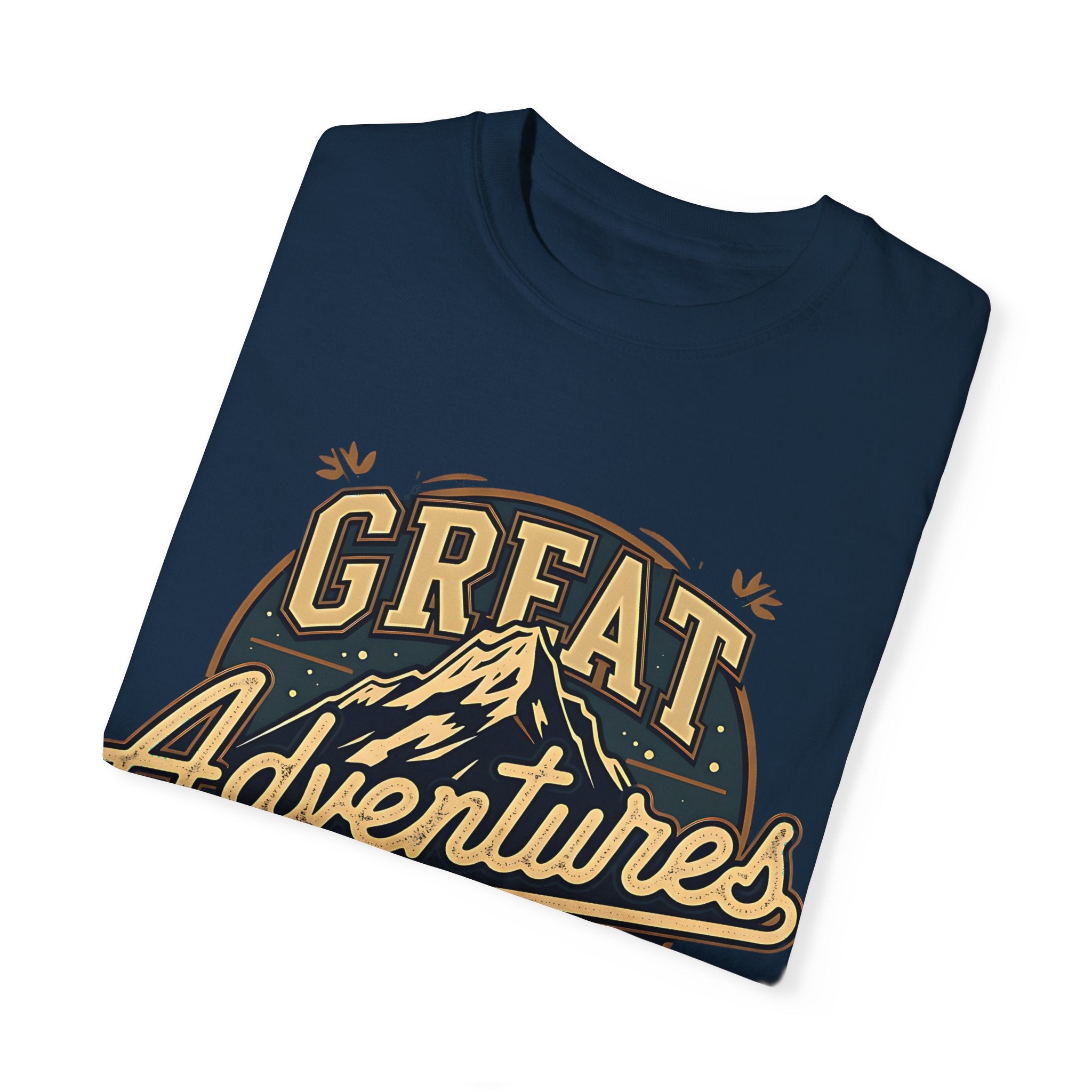 great adventures mountain graphic t shirt blue