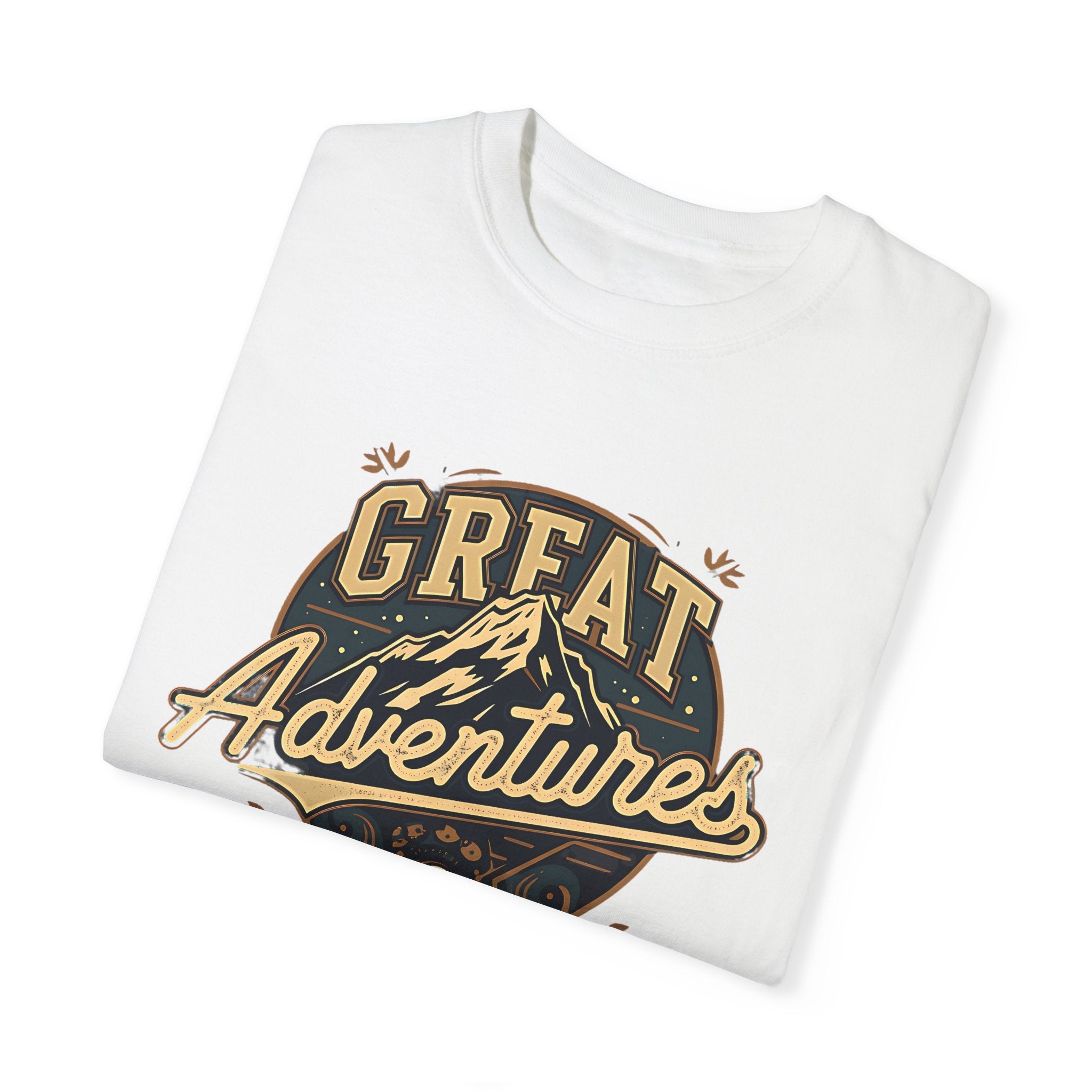 great adventures mountain graphic white t shirt