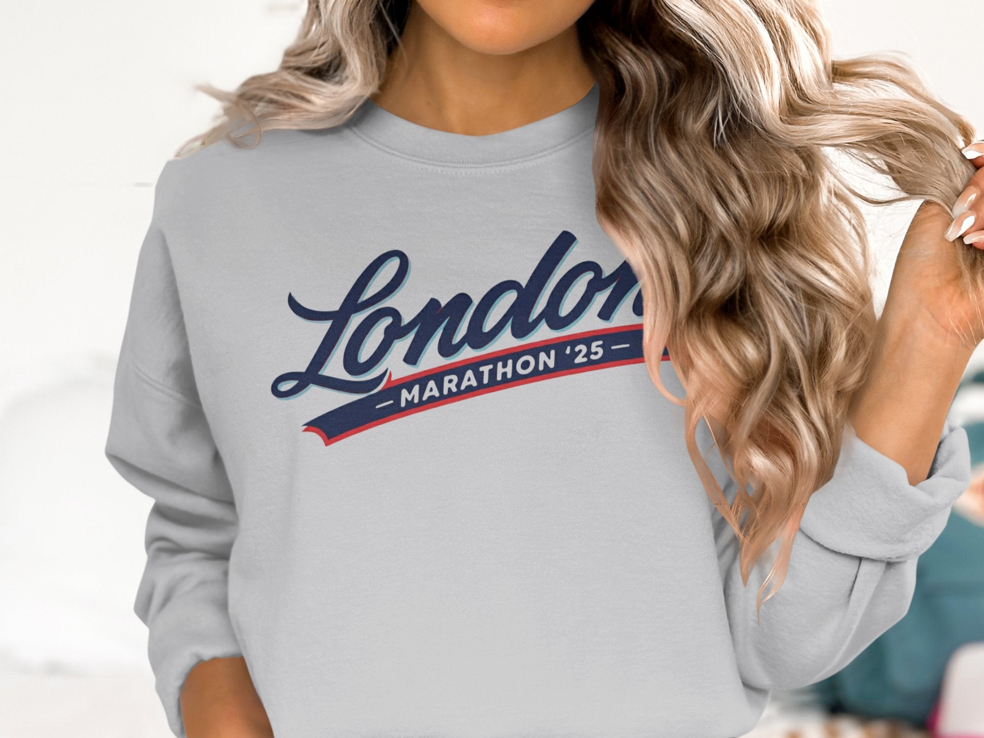 london marathon 25 light grey sweatshirt