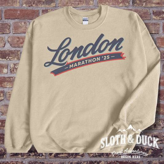 london marathon 25 tan sweatshirt crewneck