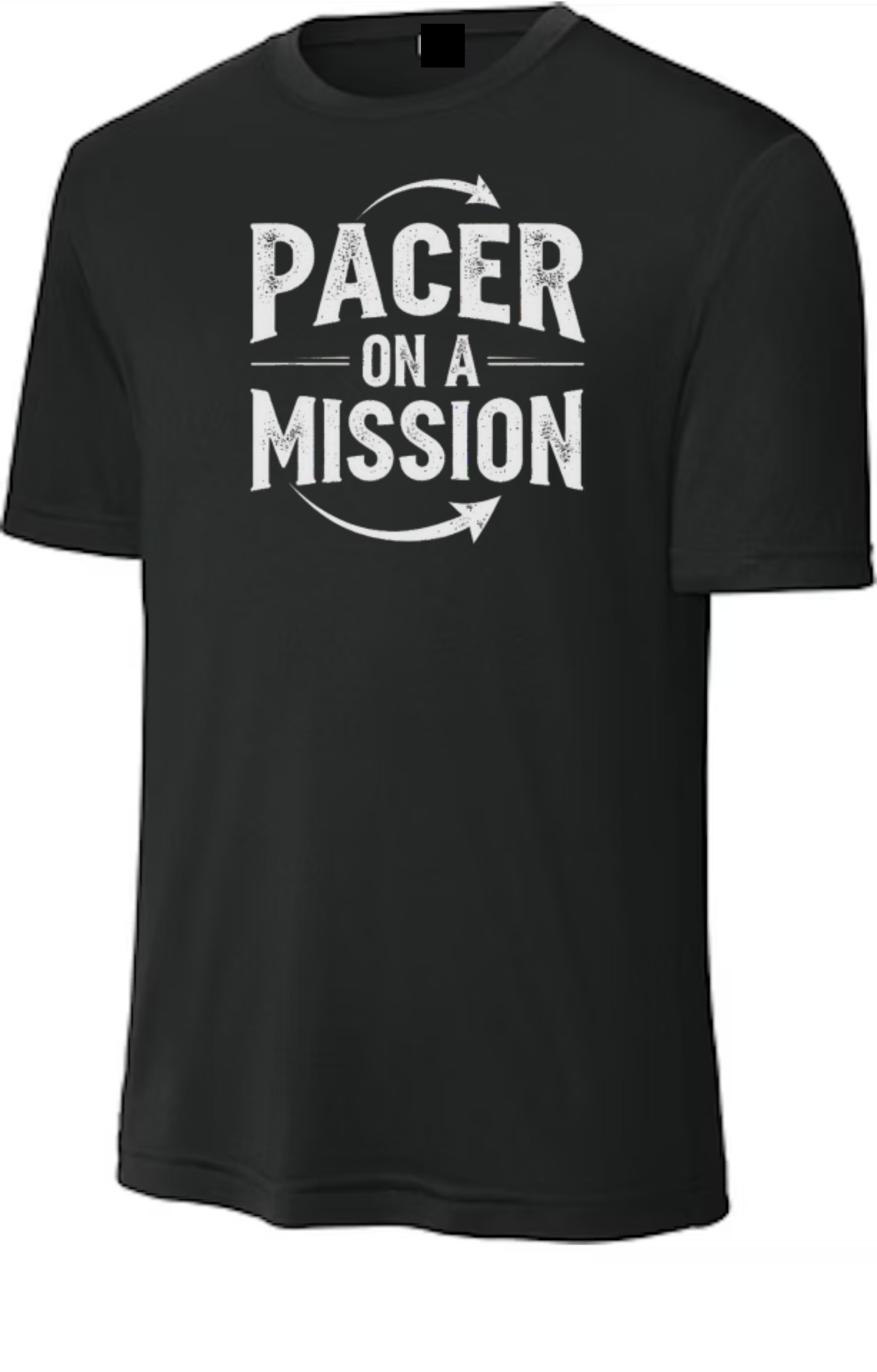 pacer on a mission black shirt front