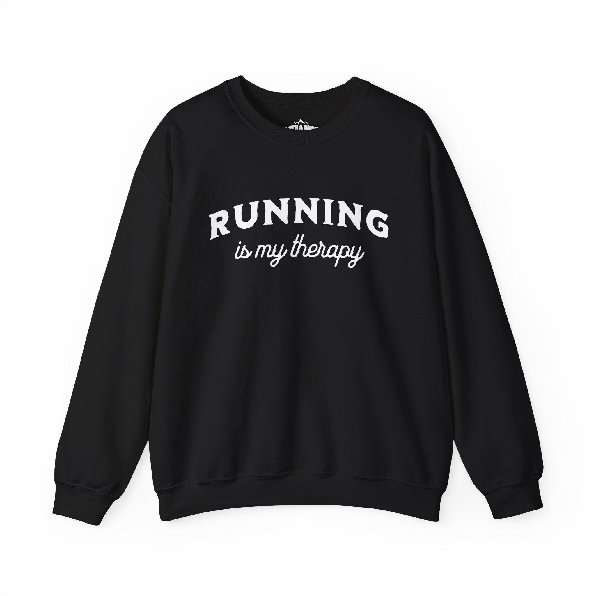 running is my therapy black crewneck sweatshirt