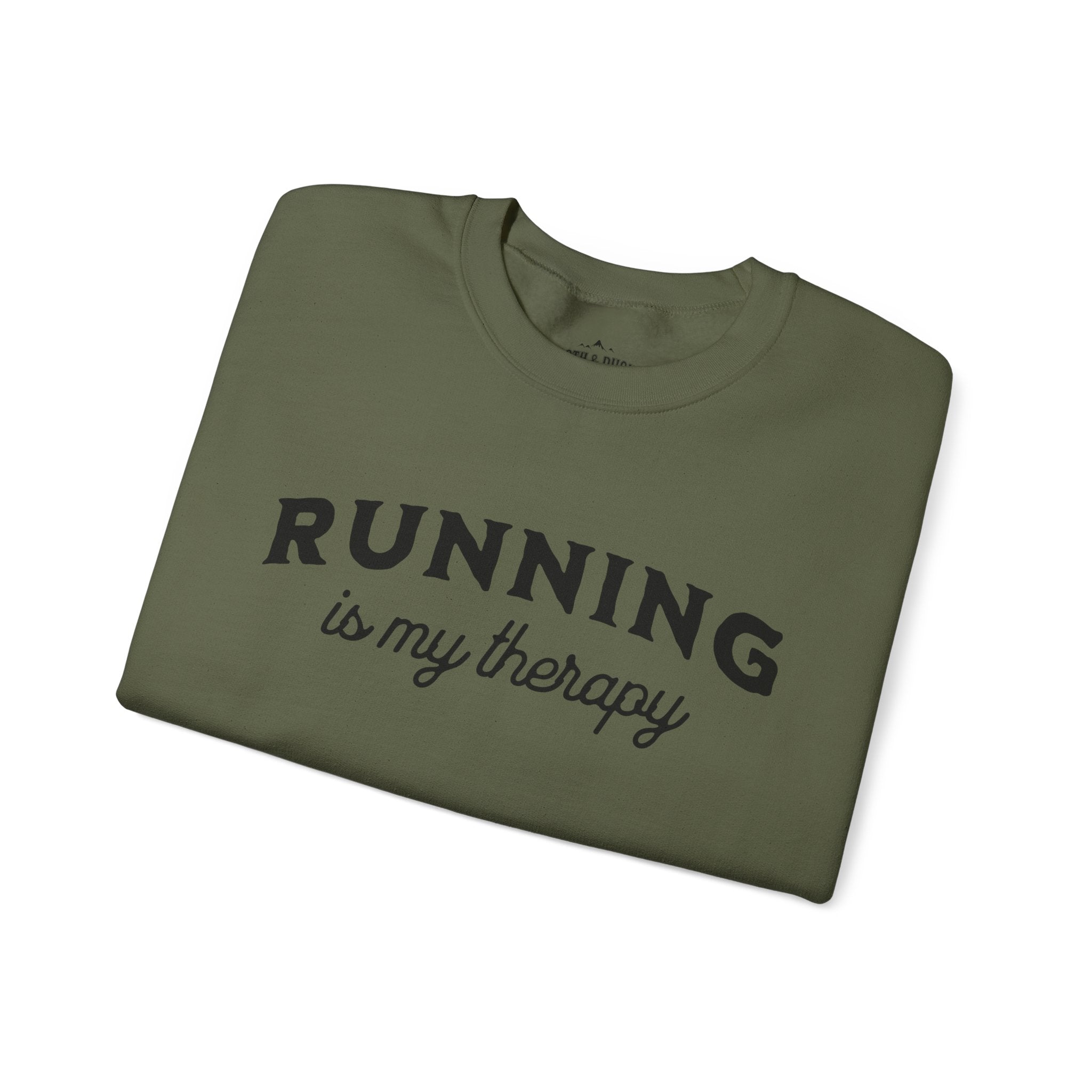 running is my therapy green crewneck sweatshirt