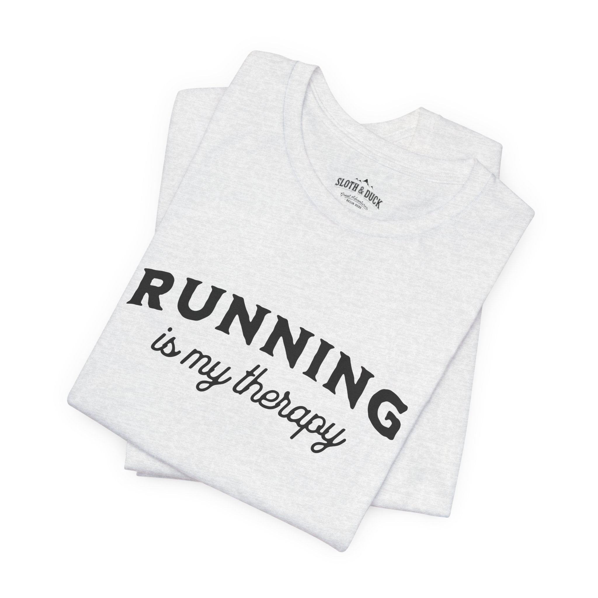 running is my therapy short sleeve shirt white