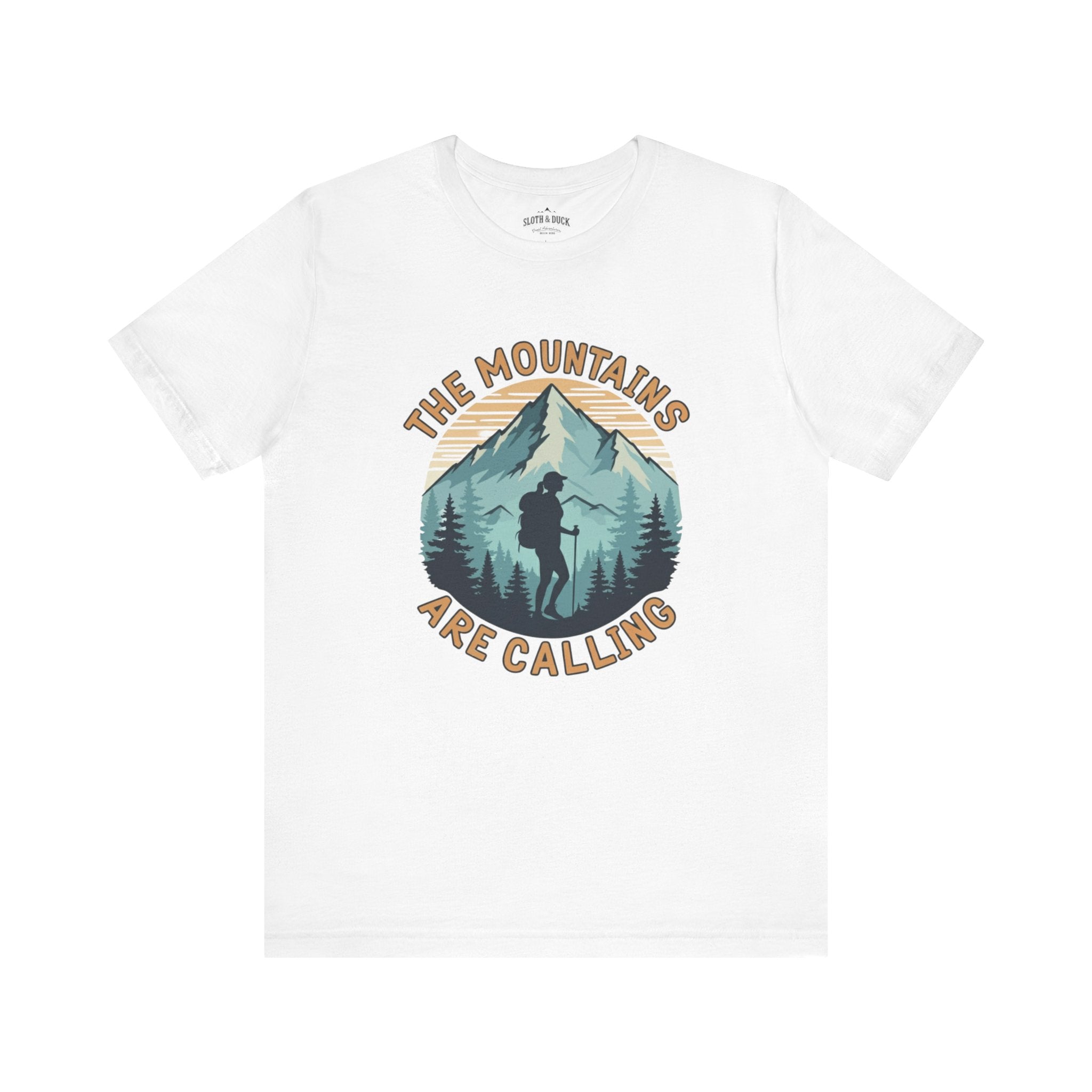 the mountains are calling white short sleeve shirt