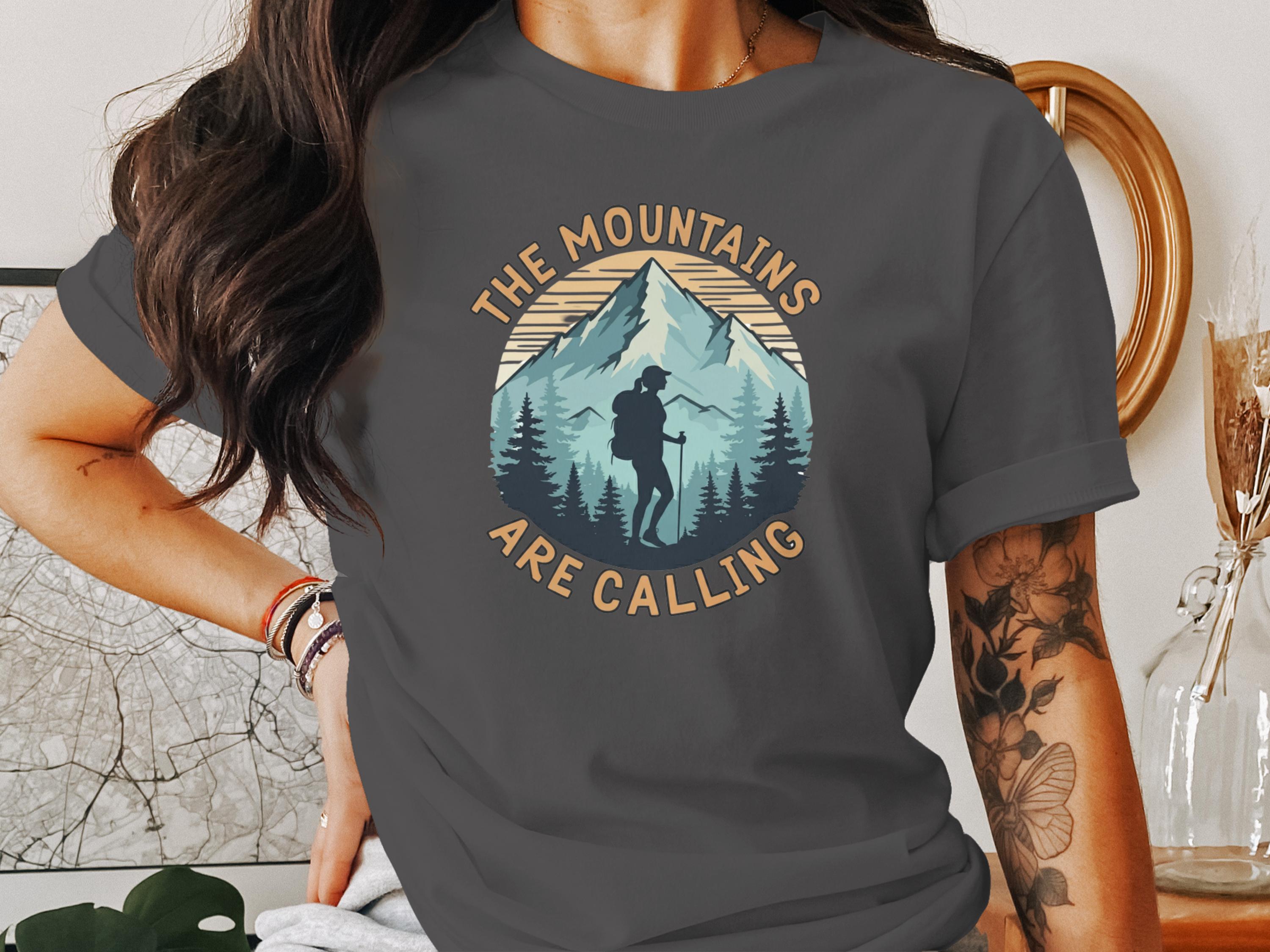 the mountains are calling womens gray shirt