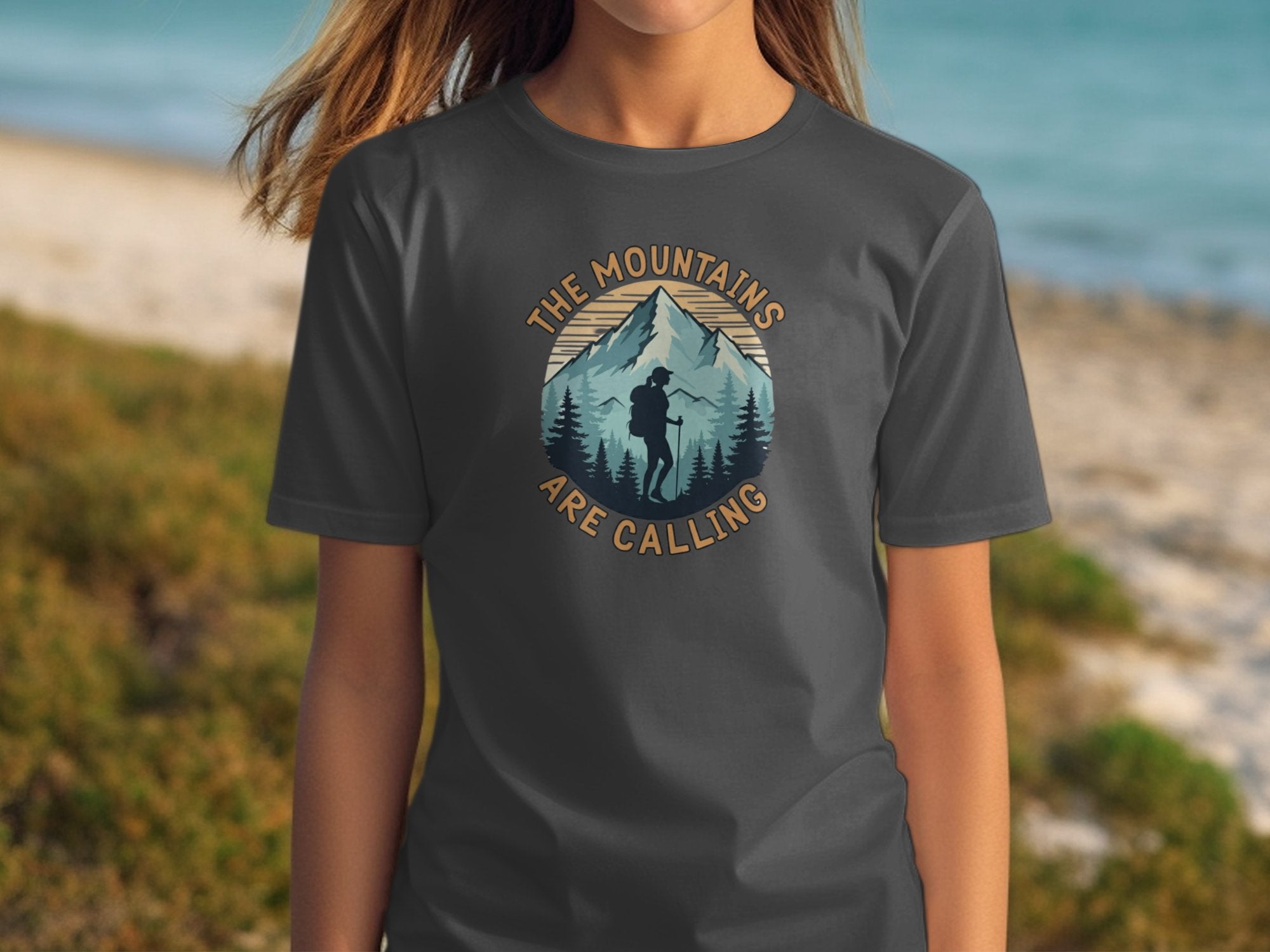 the mountains are calling womens grey shirt