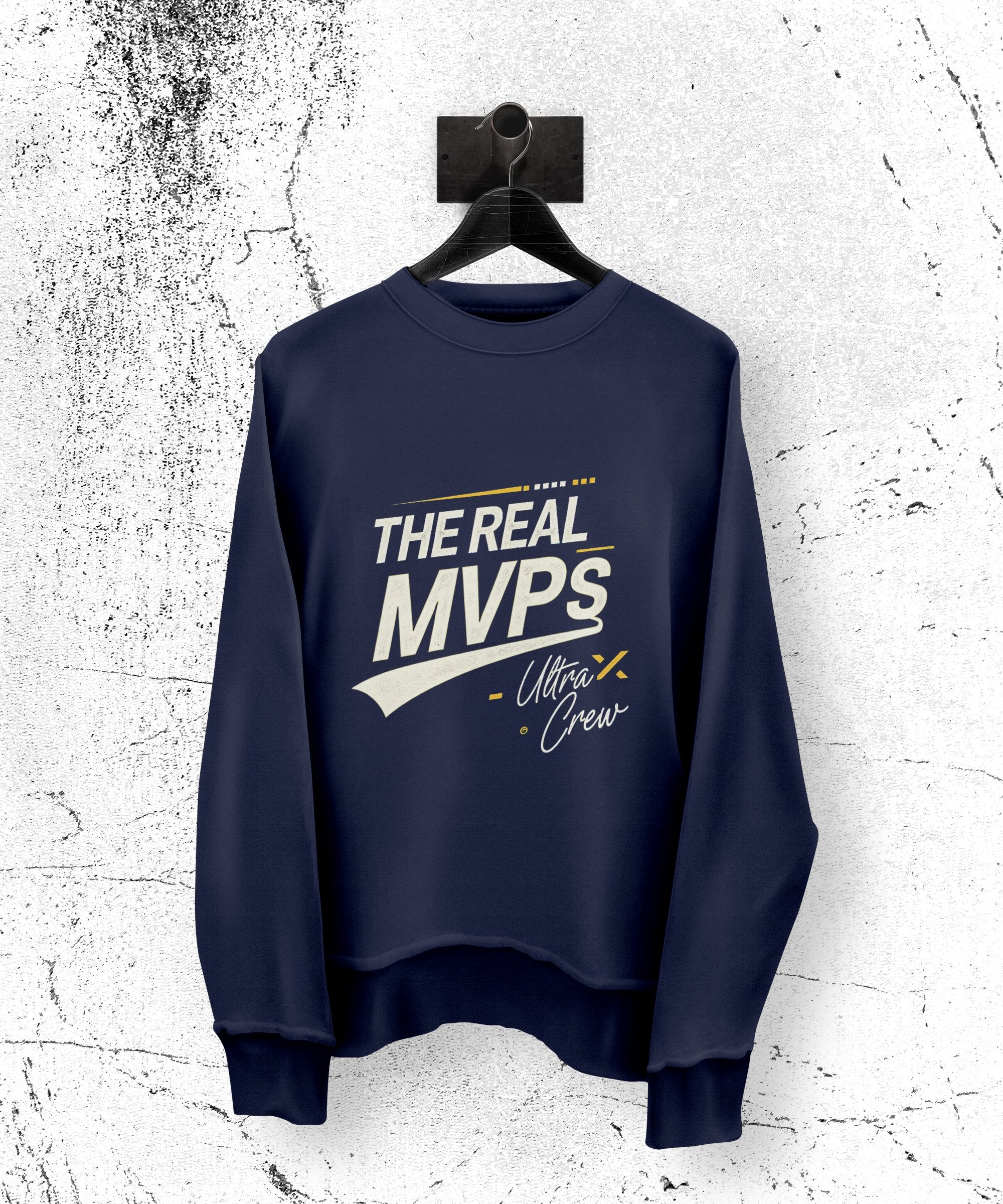 the real mvps ultra crew navy blue crewneck